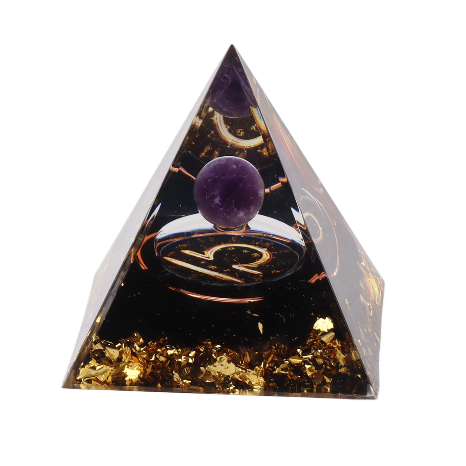 5cm Orgonite Pyramid for Positive Energy Healing Crystal Pyramid Meditation Orgonite Pyramids Chakra Zodiac Energy Generator Libra - Image 1