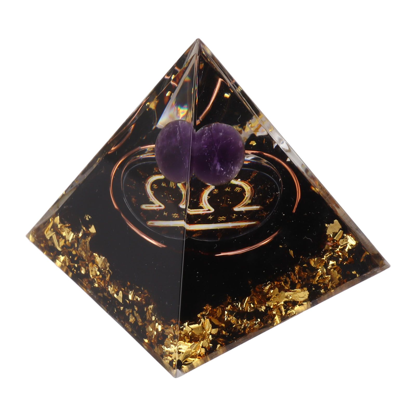 5cm Orgonite Pyramid for Positive Energy Healing Crystal Pyramid Meditation Orgonite Pyramids Chakra Zodiac Energy Generator Libra - Image 4