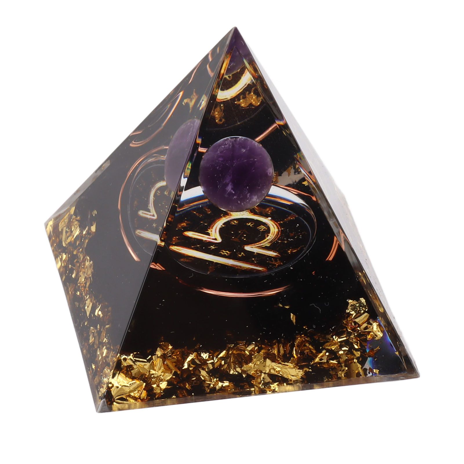 5cm Orgonite Pyramid for Positive Energy Healing Crystal Pyramid Meditation Orgonite Pyramids Chakra Zodiac Energy Generator Libra - Image 6