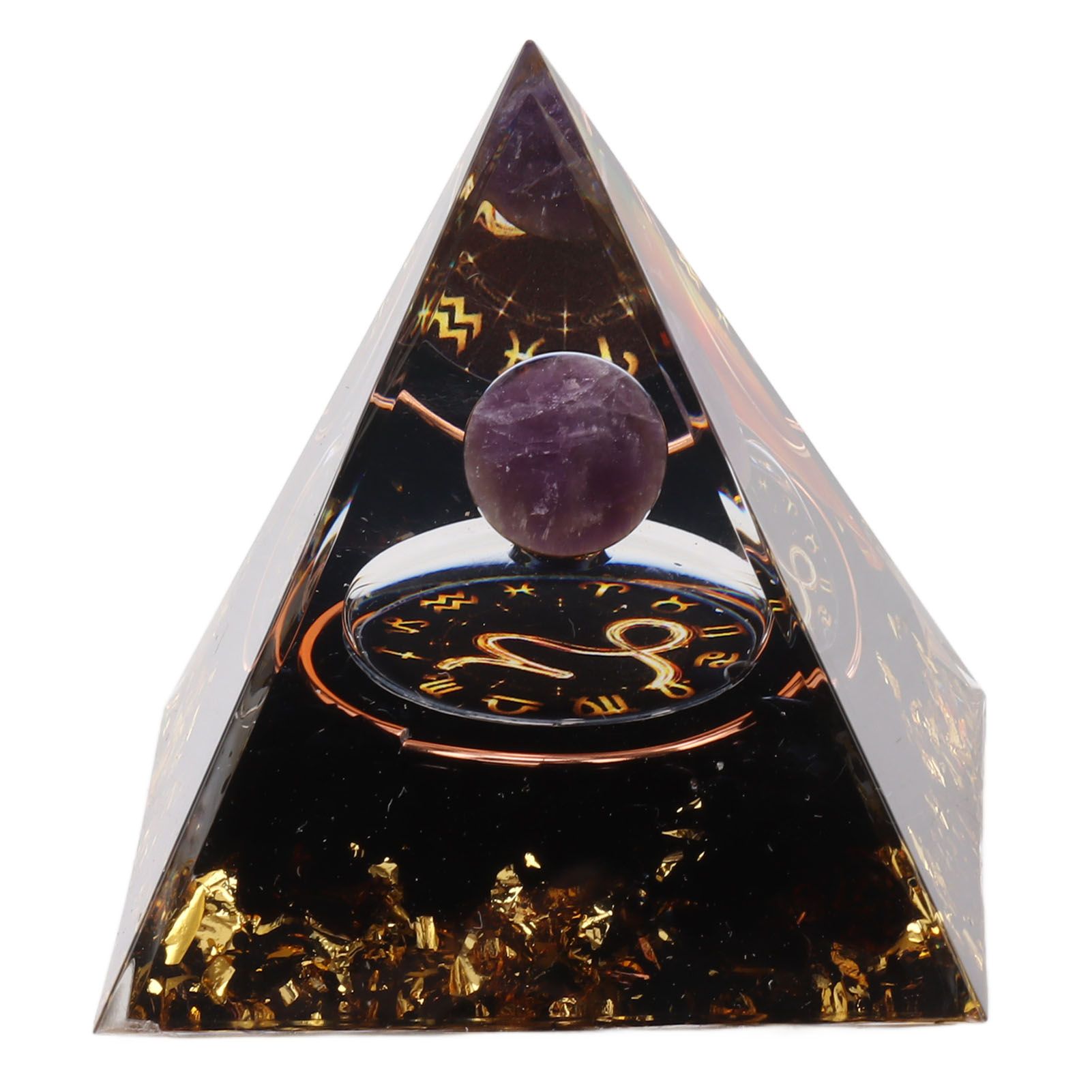 5cm Orgonite Pyramid for Positive Energy Healing Crystal Pyramid Meditation Orgonite Pyramids Chakra Zodiac Energy Generator Capricorn - Image 1