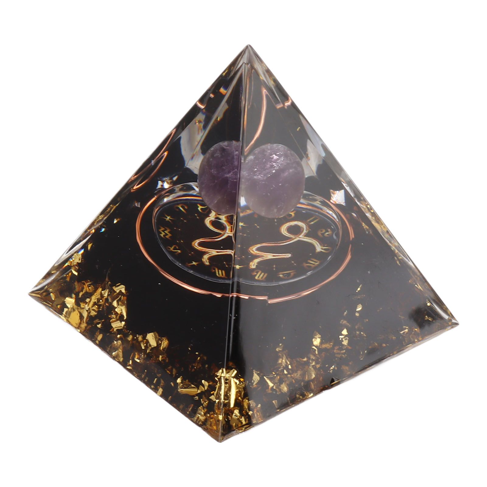 5cm Orgonite Pyramid for Positive Energy Healing Crystal Pyramid Meditation Orgonite Pyramids Chakra Zodiac Energy Generator Capricorn - Image 2