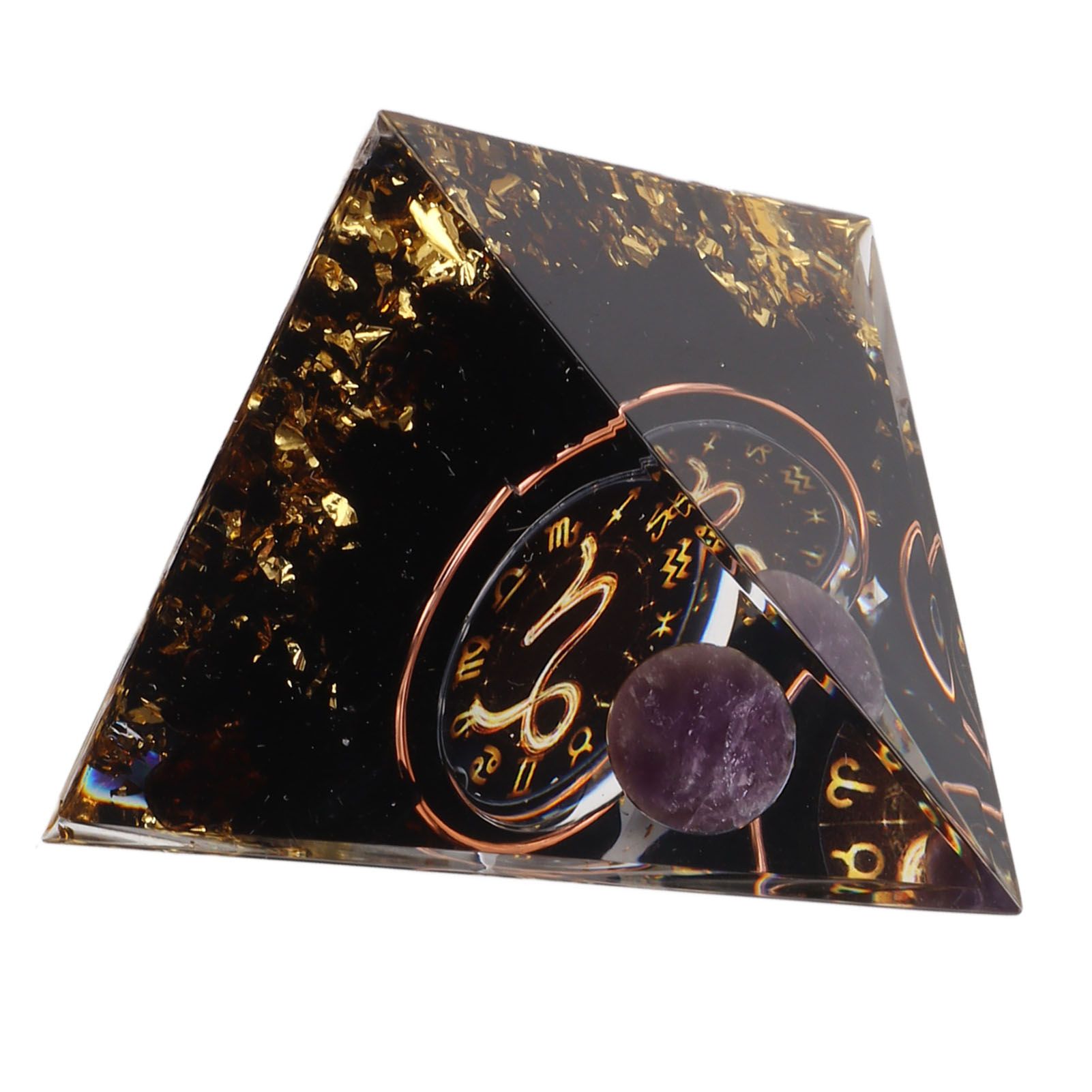 5cm Orgonite Pyramid for Positive Energy Healing Crystal Pyramid Meditation Orgonite Pyramids Chakra Zodiac Energy Generator Capricorn - Image 3