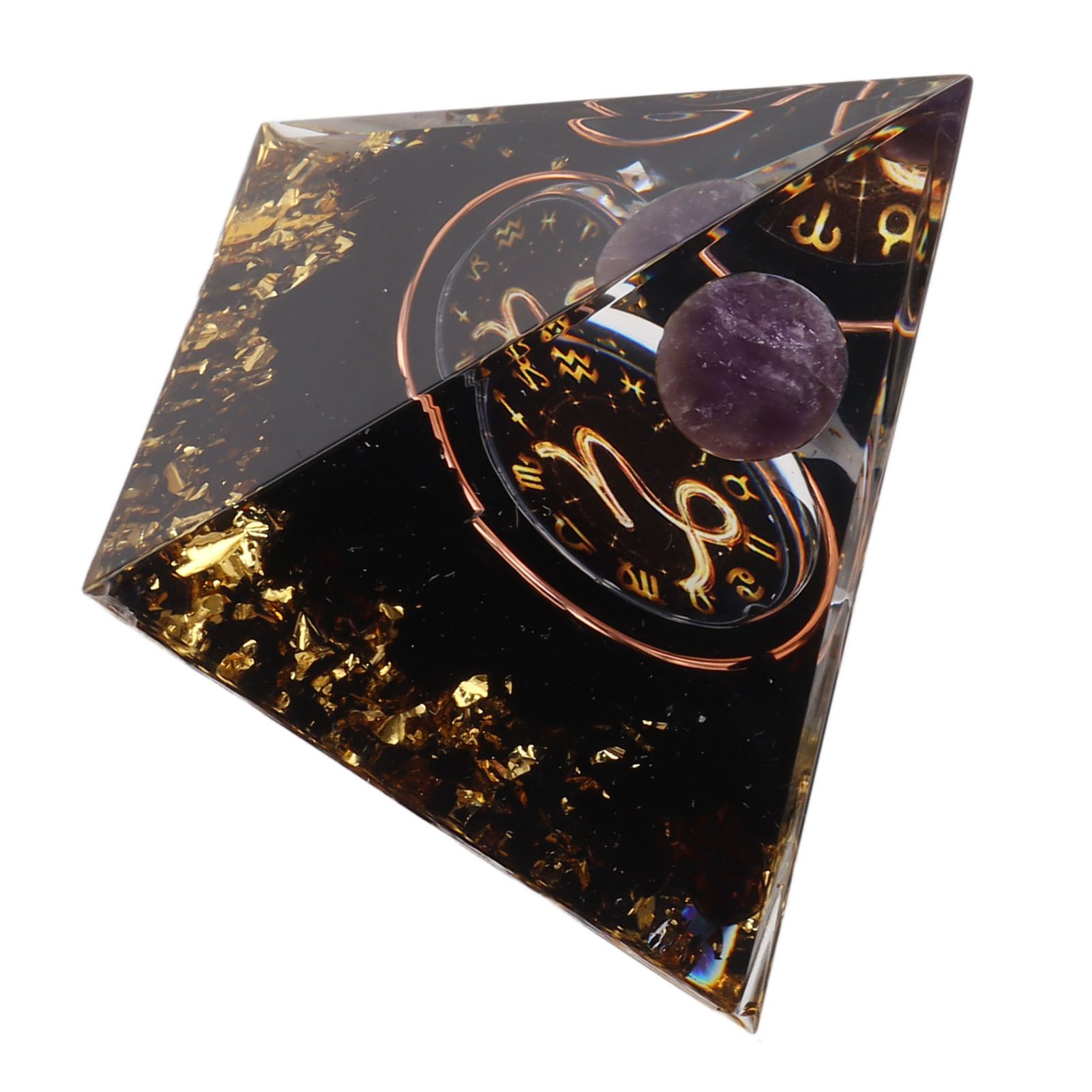 5cm Orgonite Pyramid for Positive Energy Healing Crystal Pyramid Meditation Orgonite Pyramids Chakra Zodiac Energy Generator Capricorn - Image 4