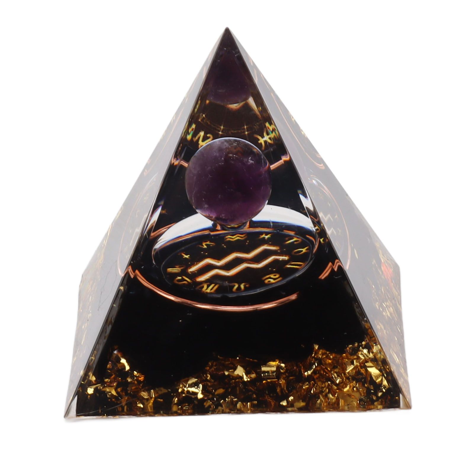 5cm Orgonite Pyramid for Positive Energy Healing Crystal Pyramid Meditation Orgonite Pyramids Chakra Zodiac Energy Generator Aquarius - Image 1