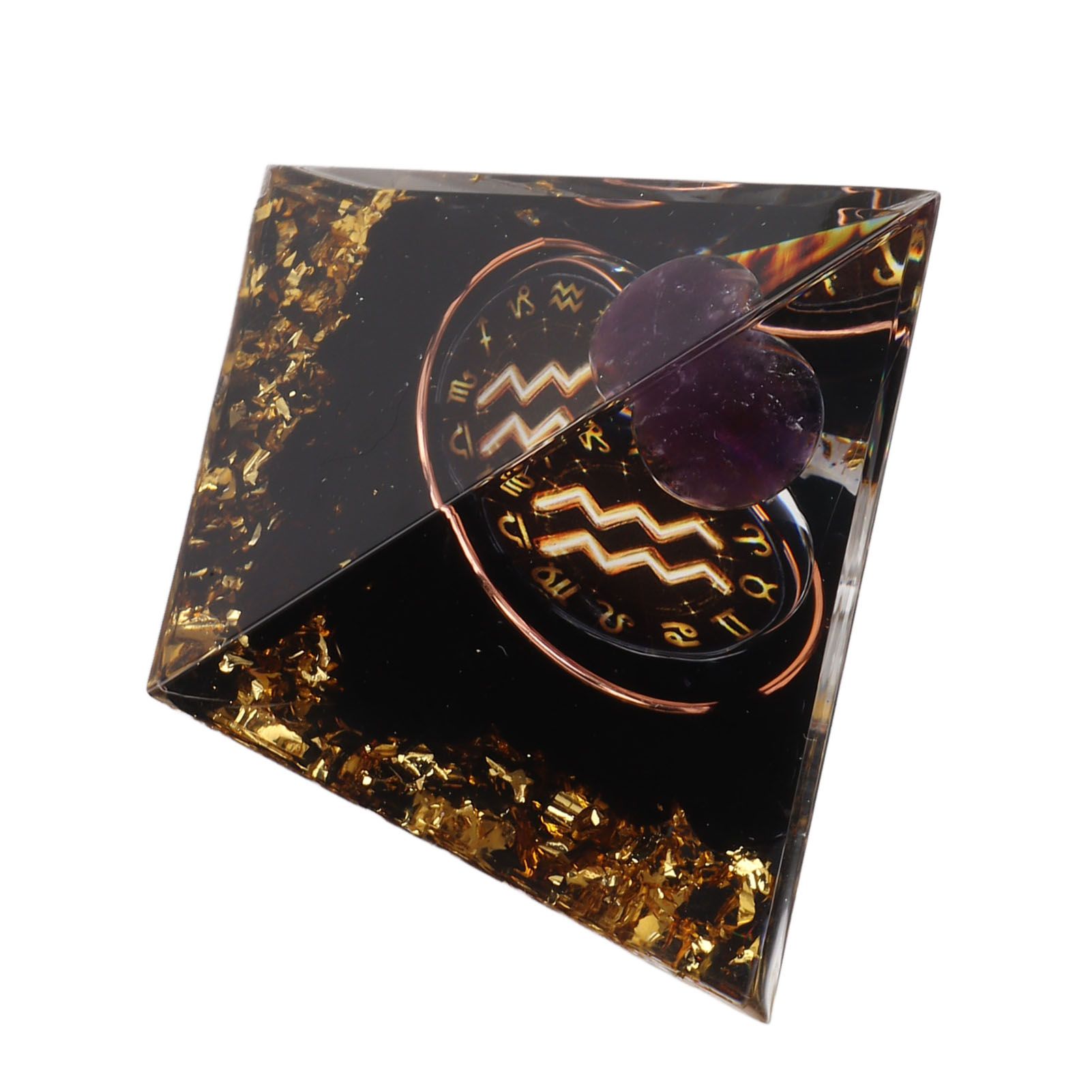5cm Orgonite Pyramid for Positive Energy Healing Crystal Pyramid Meditation Orgonite Pyramids Chakra Zodiac Energy Generator Aquarius - Image 2