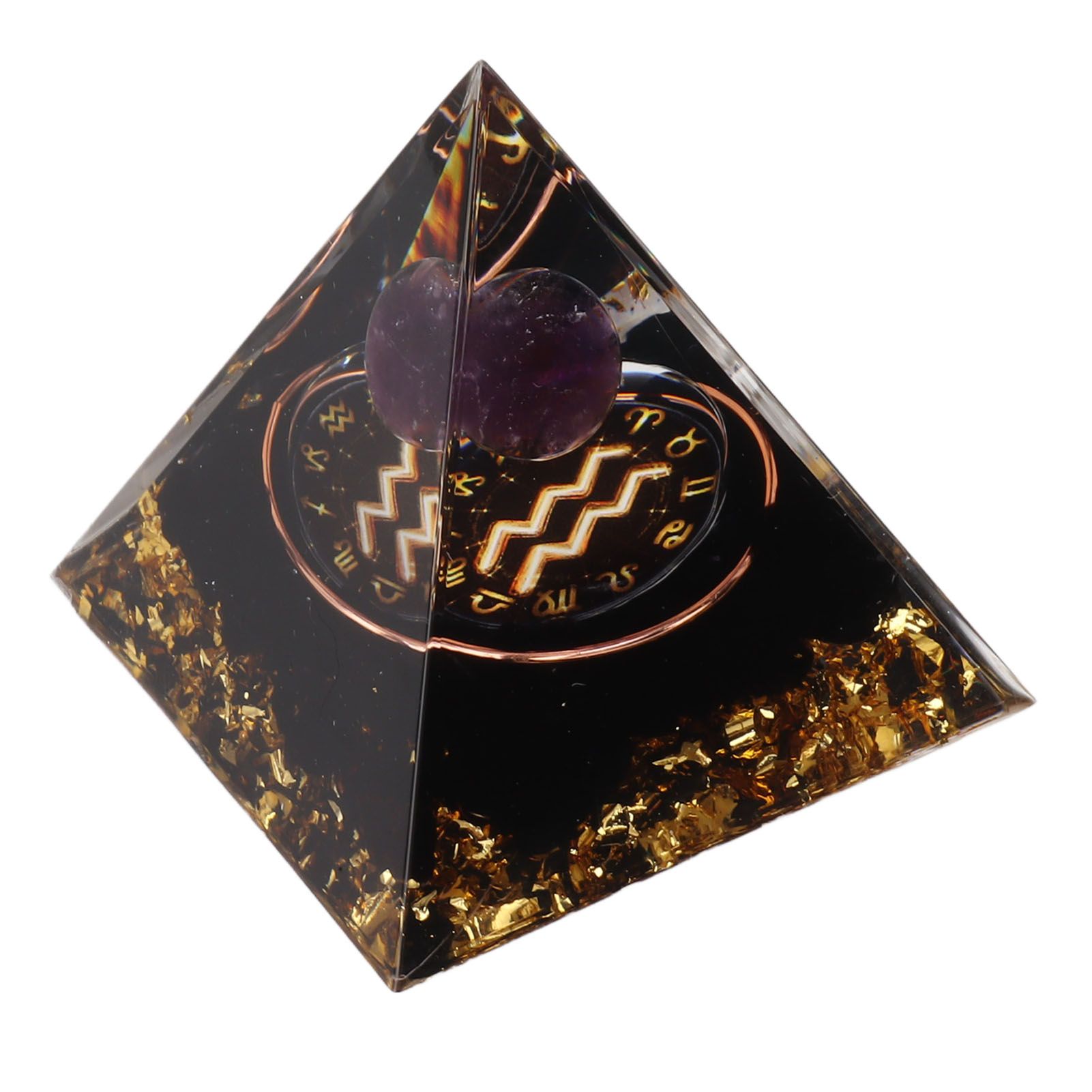 5cm Orgonite Pyramid for Positive Energy Healing Crystal Pyramid Meditation Orgonite Pyramids Chakra Zodiac Energy Generator Aquarius - Image 3