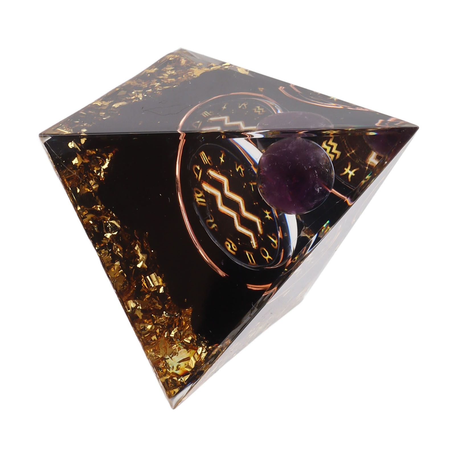 5cm Orgonite Pyramid for Positive Energy Healing Crystal Pyramid Meditation Orgonite Pyramids Chakra Zodiac Energy Generator Aquarius - Image 4