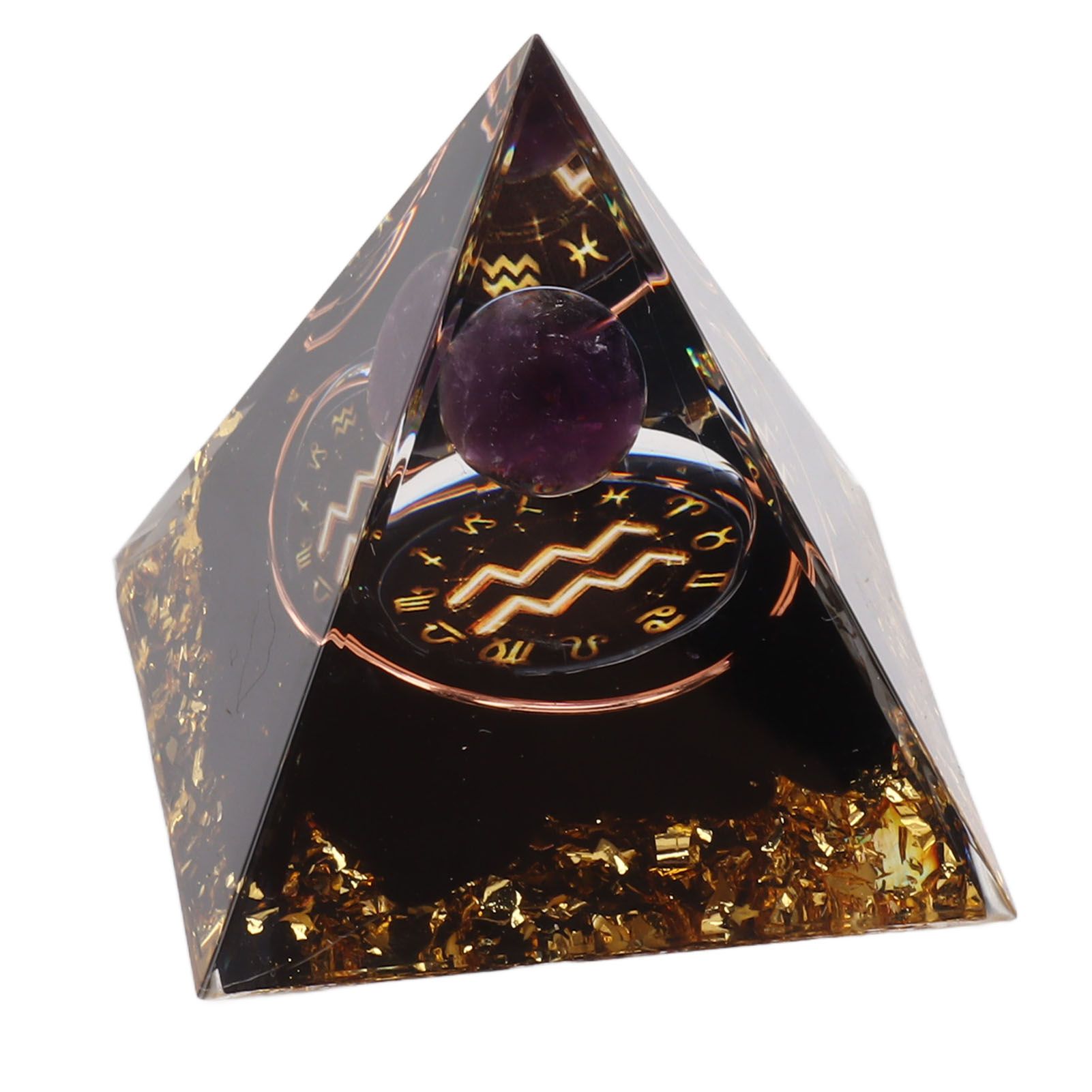 5cm Orgonite Pyramid for Positive Energy Healing Crystal Pyramid Meditation Orgonite Pyramids Chakra Zodiac Energy Generator Aquarius - Image 5