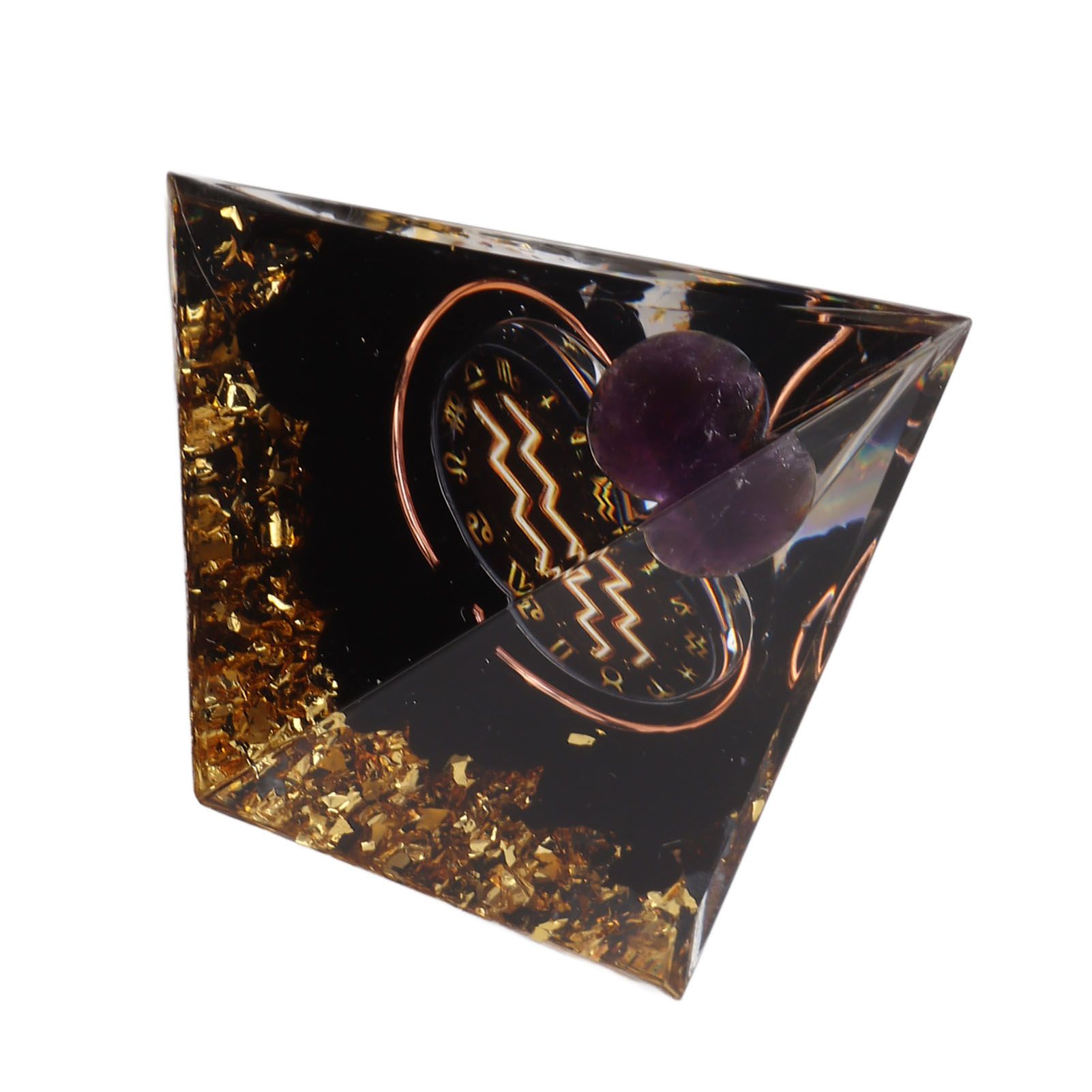 5cm Orgonite Pyramid for Positive Energy Healing Crystal Pyramid Meditation Orgonite Pyramids Chakra Zodiac Energy Generator Aquarius - Image 6