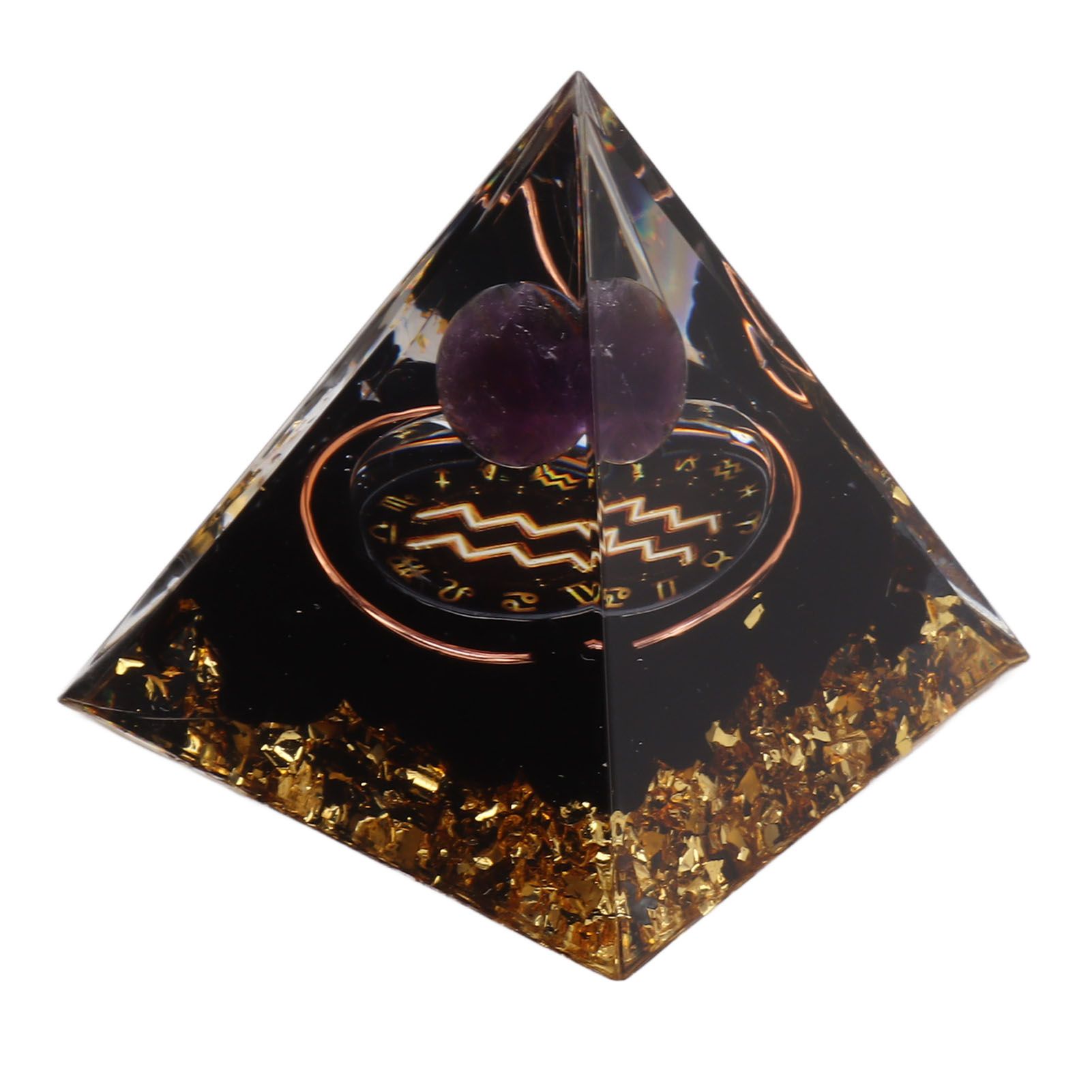 5cm Orgonite Pyramid for Positive Energy Healing Crystal Pyramid Meditation Orgonite Pyramids Chakra Zodiac Energy Generator Aquarius - Image 7