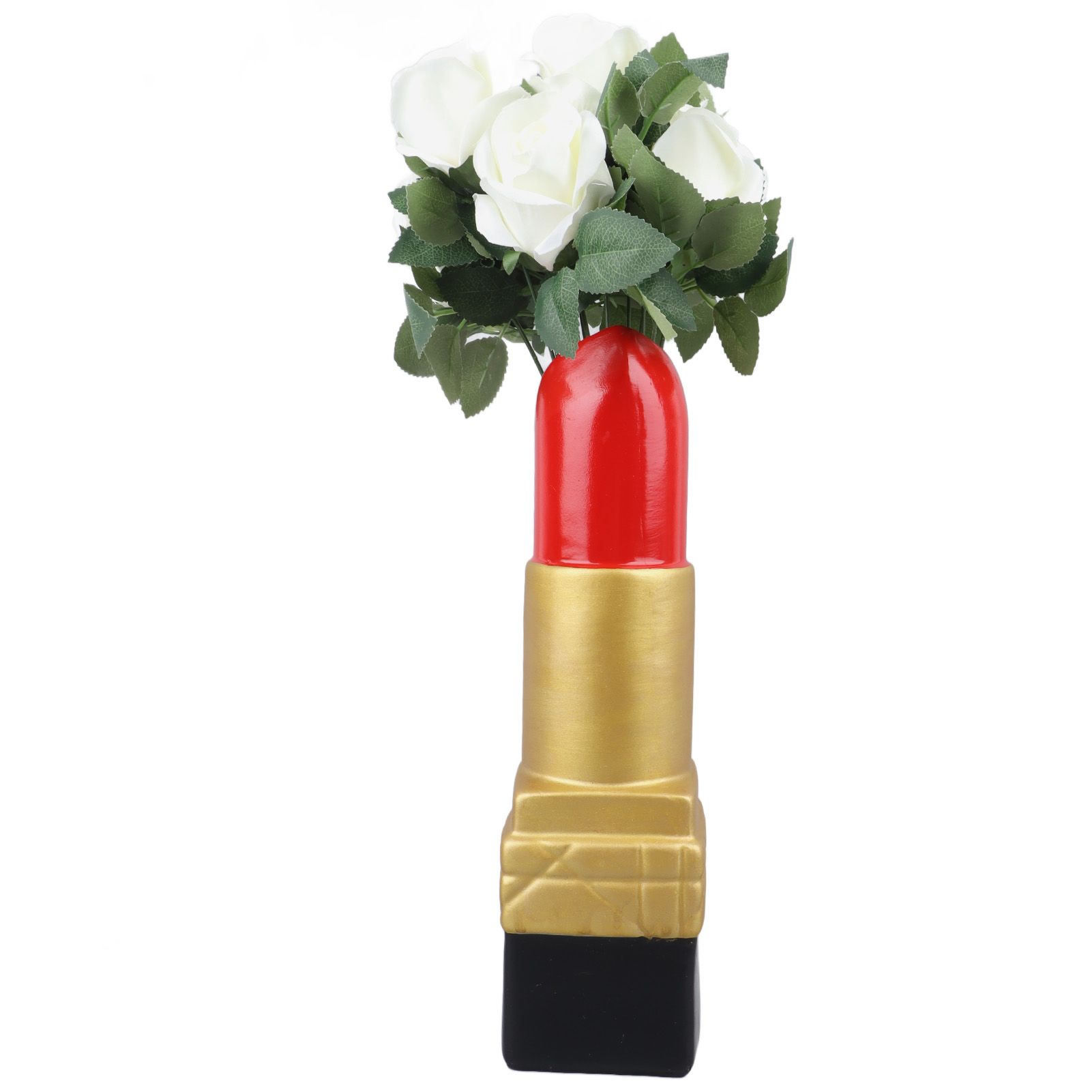 Creative Lipstick Shape Vase Beautiful Resin Exquisite Realistic Lipstick Shape Decorative Vase for Book Shop Coffee Shop Gold - Image 8