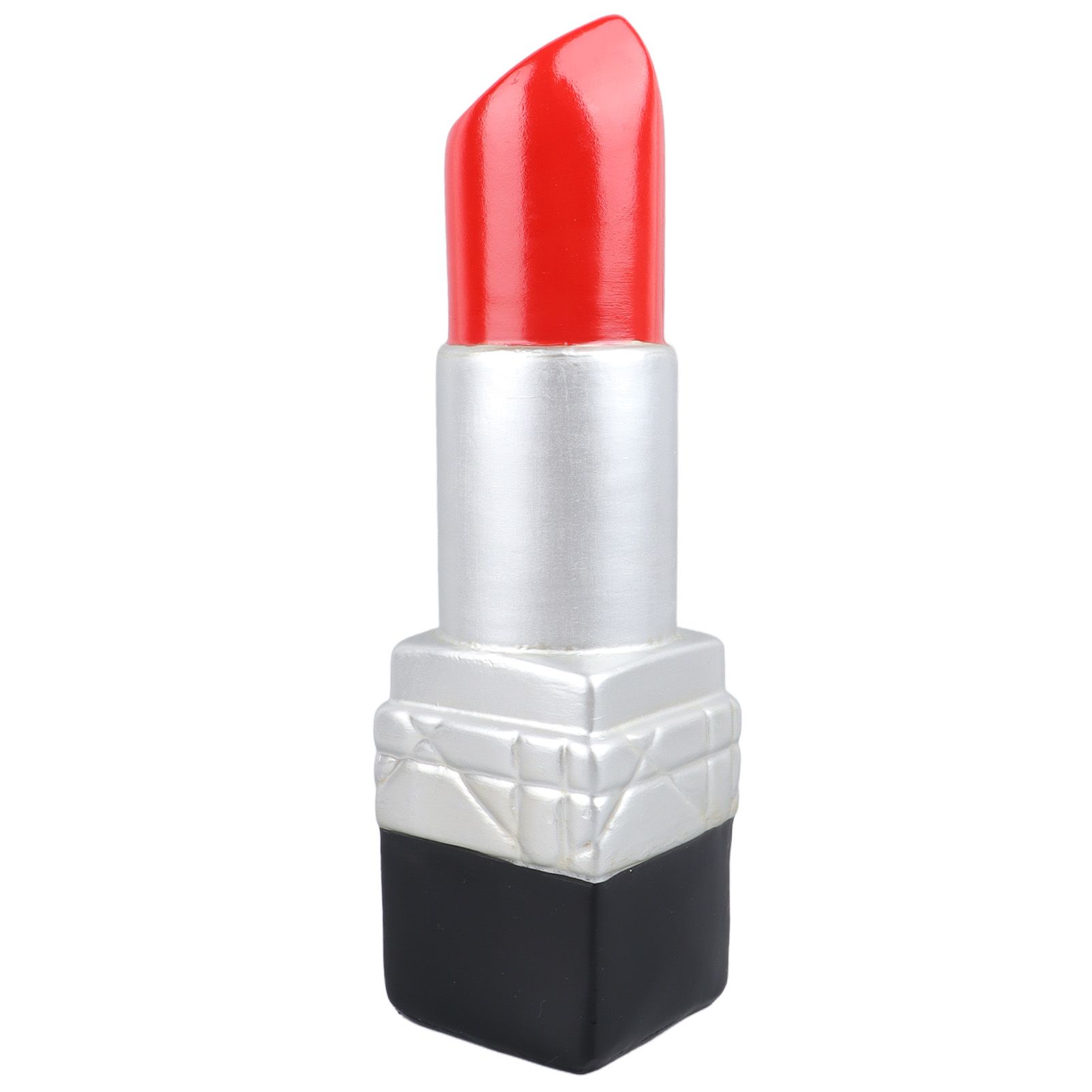 Creative Lipstick Shape Vase Beautiful Resin Exquisite Realistic Lipstick Shape Decorative Vase for Book Shop Coffee Shop Silver - Image 1