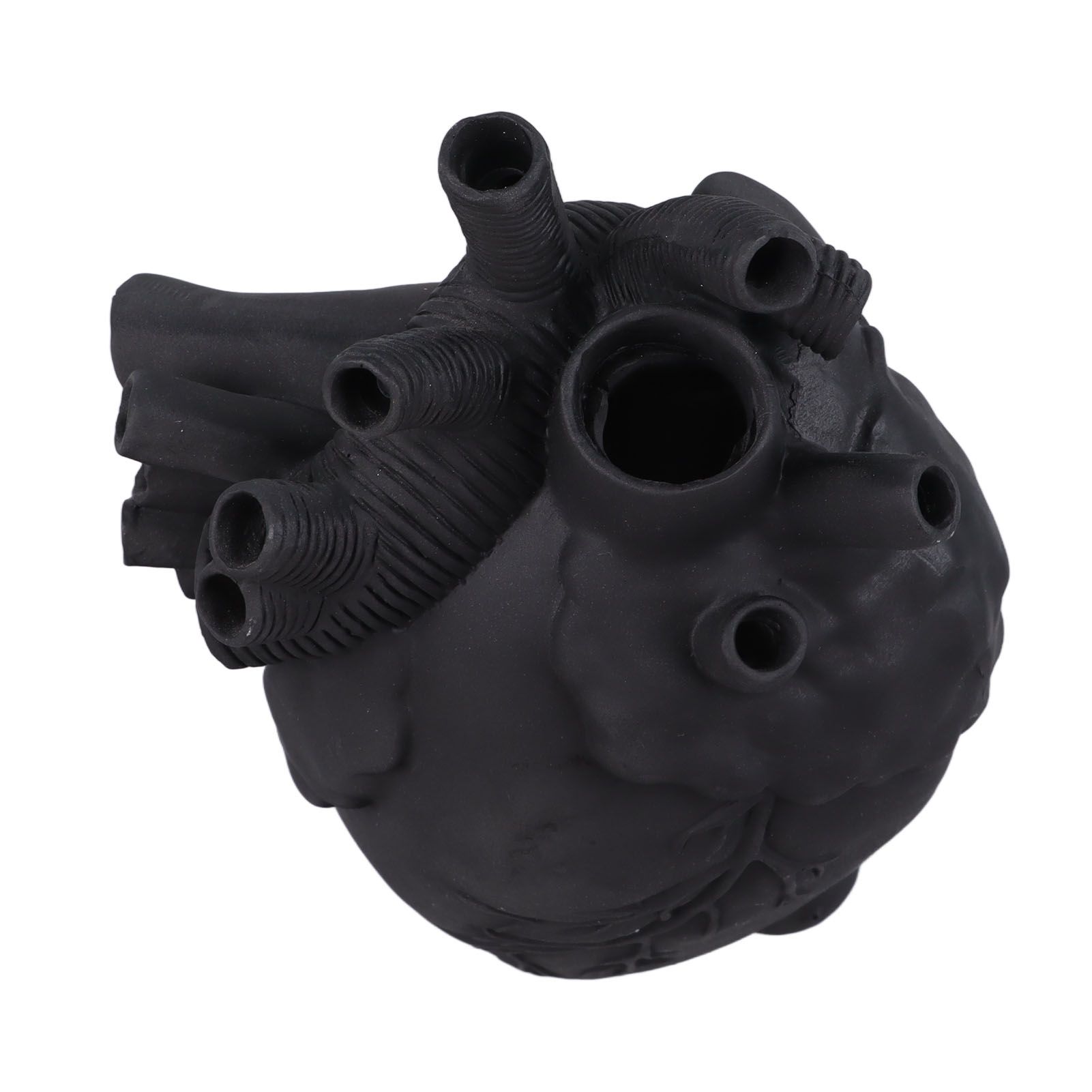 Creative Anatomical Heart Vases Resin Sculpture Heart Shaped Art Flower Vases Desktop Home Decoration for Living Room Black - Image 1