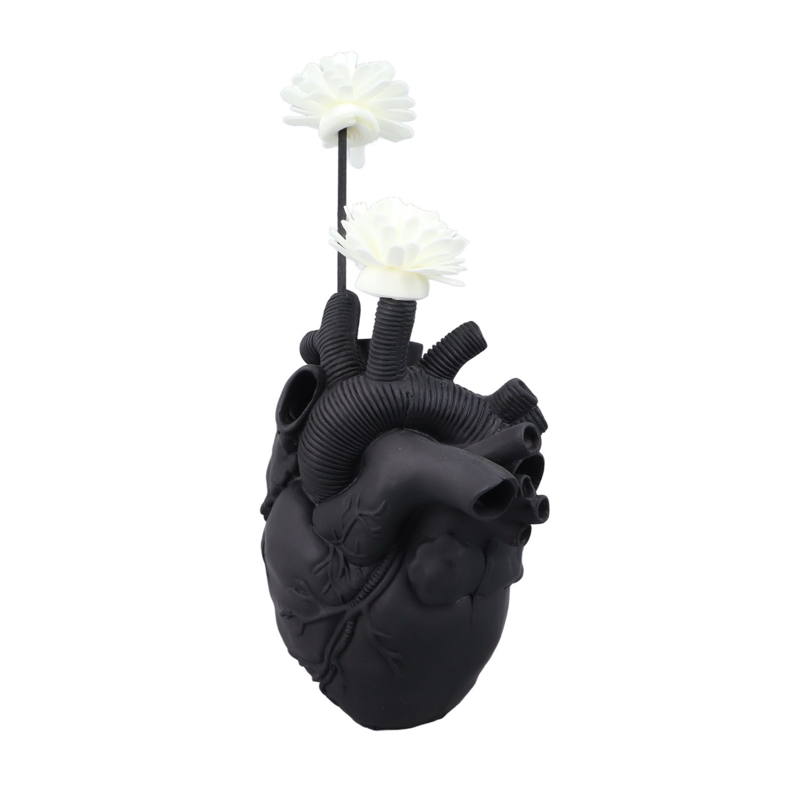 Creative Anatomical Heart Vases Resin Sculpture Heart Shaped Art Flower Vases Desktop Home Decoration for Living Room Black - Image 2