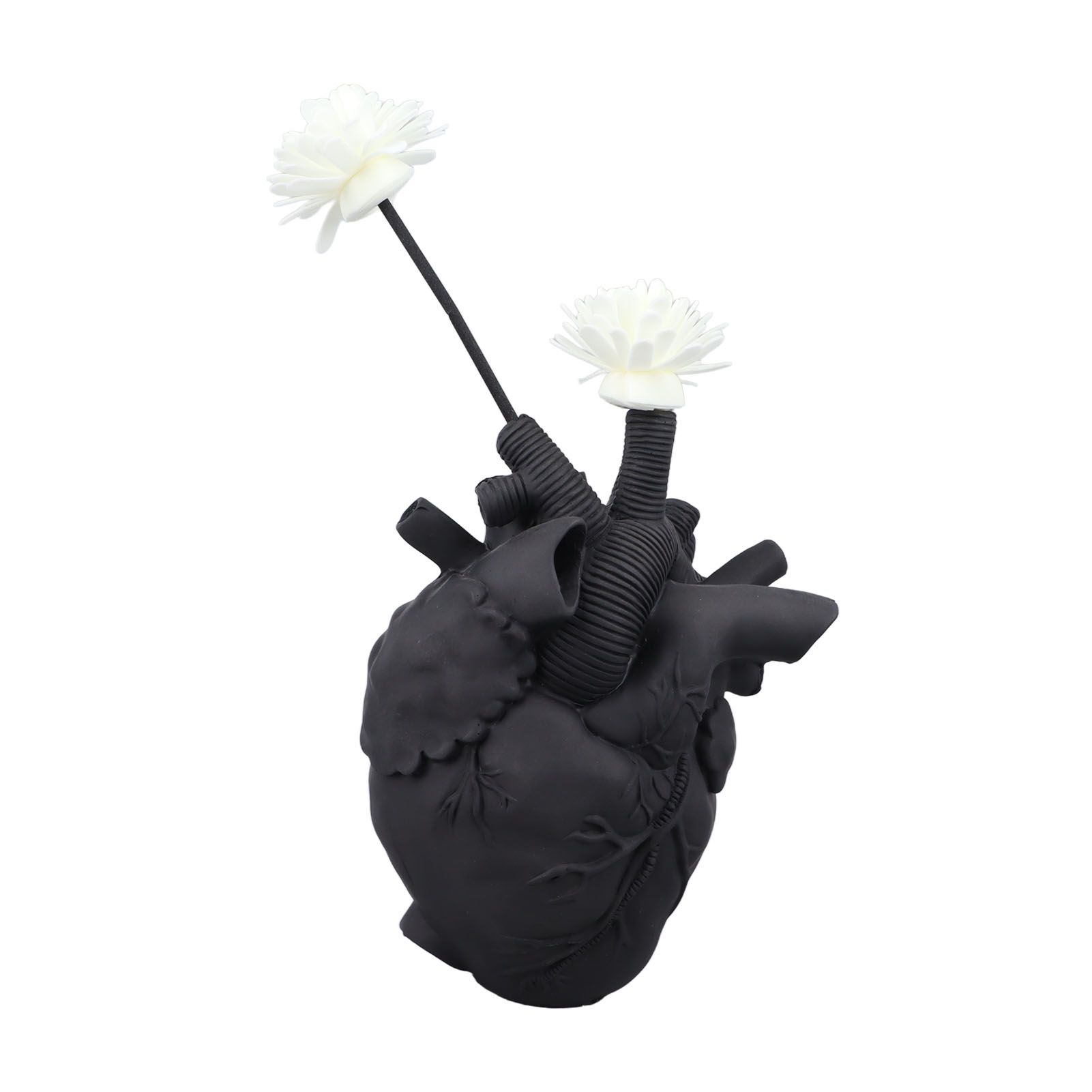 Creative Anatomical Heart Vases Resin Sculpture Heart Shaped Art Flower Vases Desktop Home Decoration for Living Room Black - Image 3