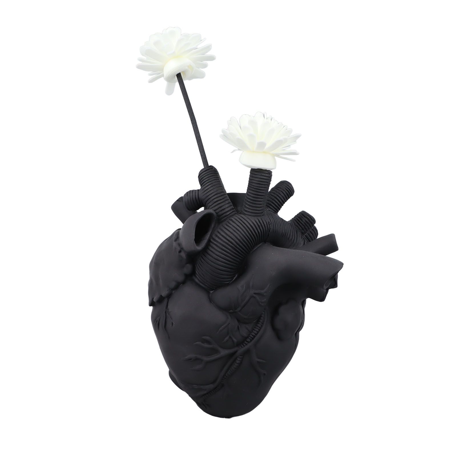 Creative Anatomical Heart Vases Resin Sculpture Heart Shaped Art Flower Vases Desktop Home Decoration for Living Room Black - Image 4