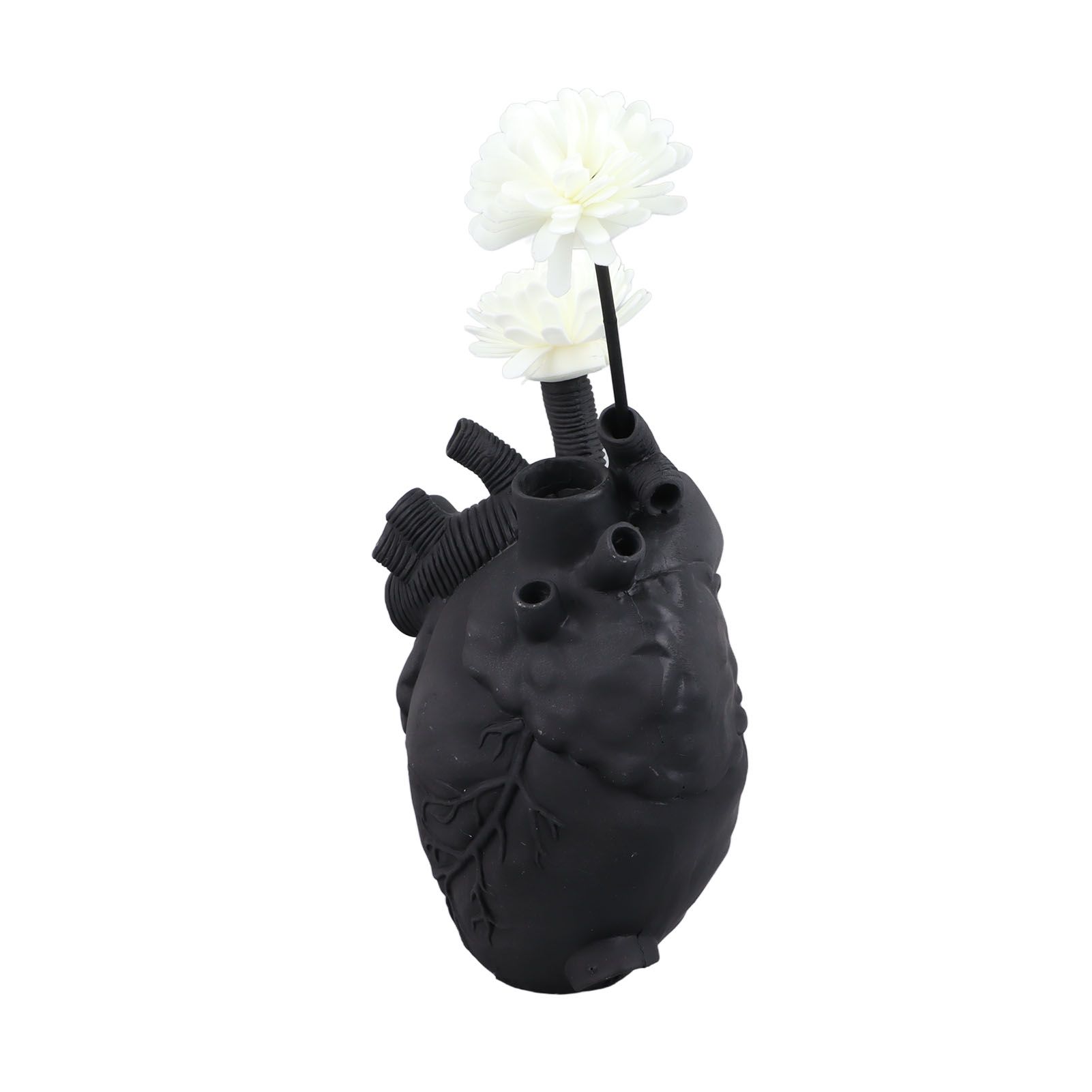 Creative Anatomical Heart Vases Resin Sculpture Heart Shaped Art Flower Vases Desktop Home Decoration for Living Room Black - Image 6
