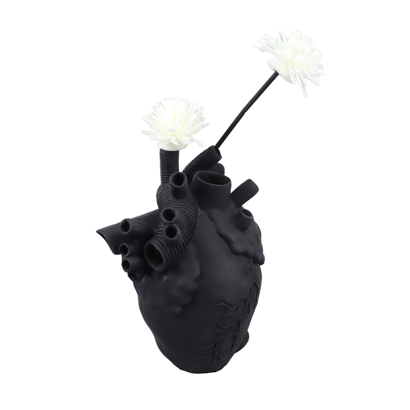 Creative Anatomical Heart Vases Resin Sculpture Heart Shaped Art Flower Vases Desktop Home Decoration for Living Room Black - Image 7