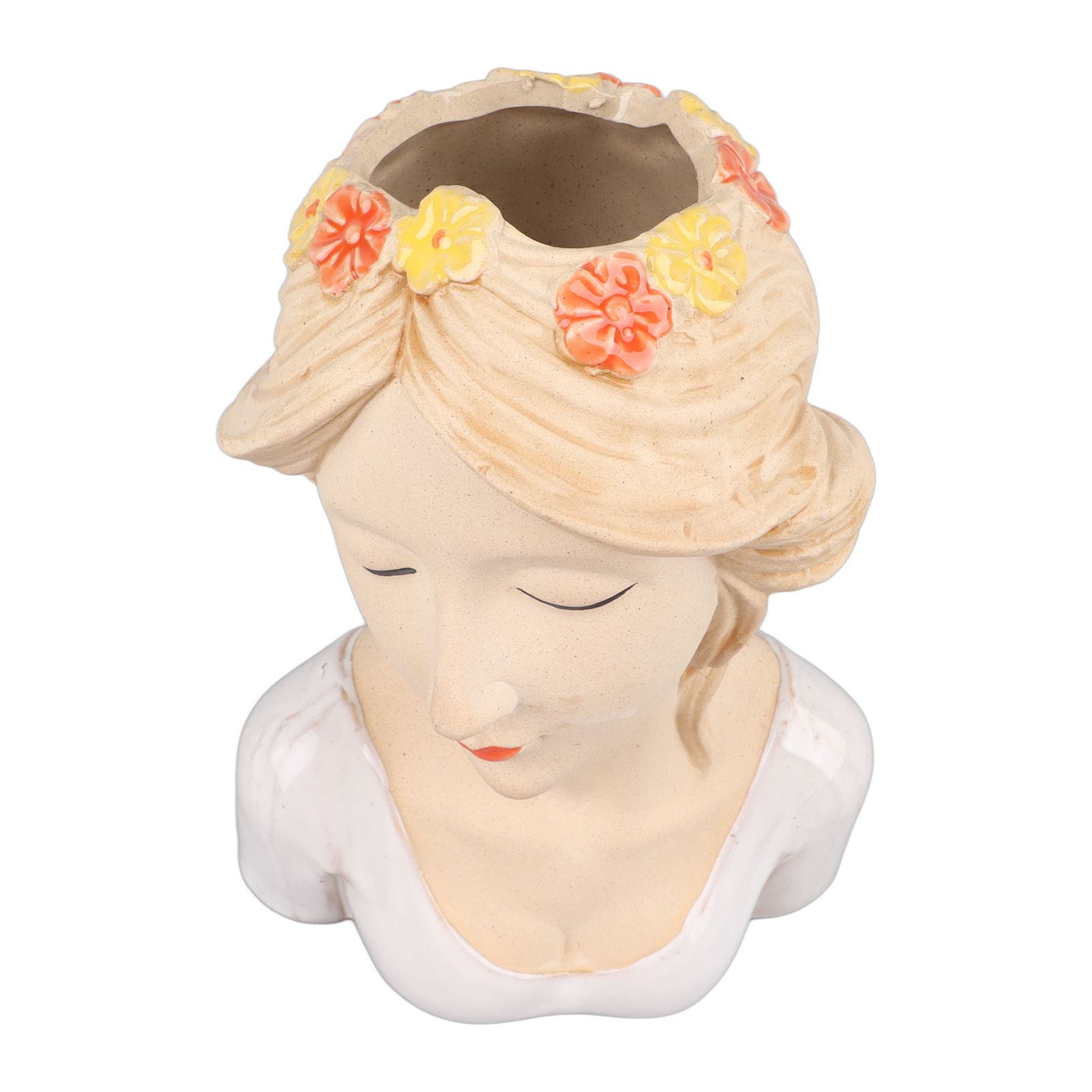 Modern Ceramic Face Vases Decorative Modern Style Shy Girl Flower Lady Head Vase for Unisex Plants Lover White - Image 5