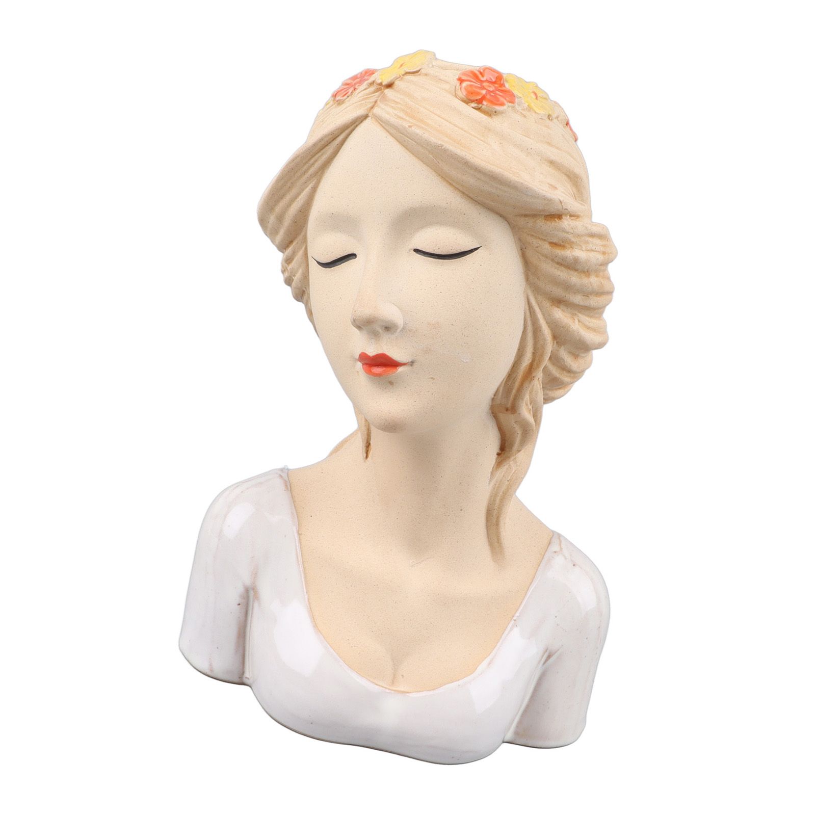 Modern Ceramic Face Vases Decorative Modern Style Shy Girl Flower Lady Head Vase for Unisex Plants Lover White - Image 7