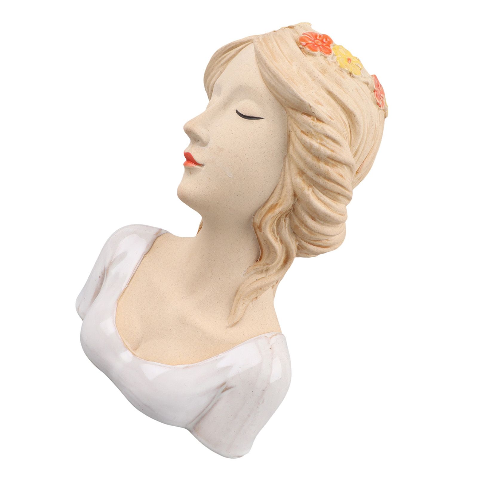 Modern Ceramic Face Vases Decorative Modern Style Shy Girl Flower Lady Head Vase for Unisex Plants Lover White - Image 8