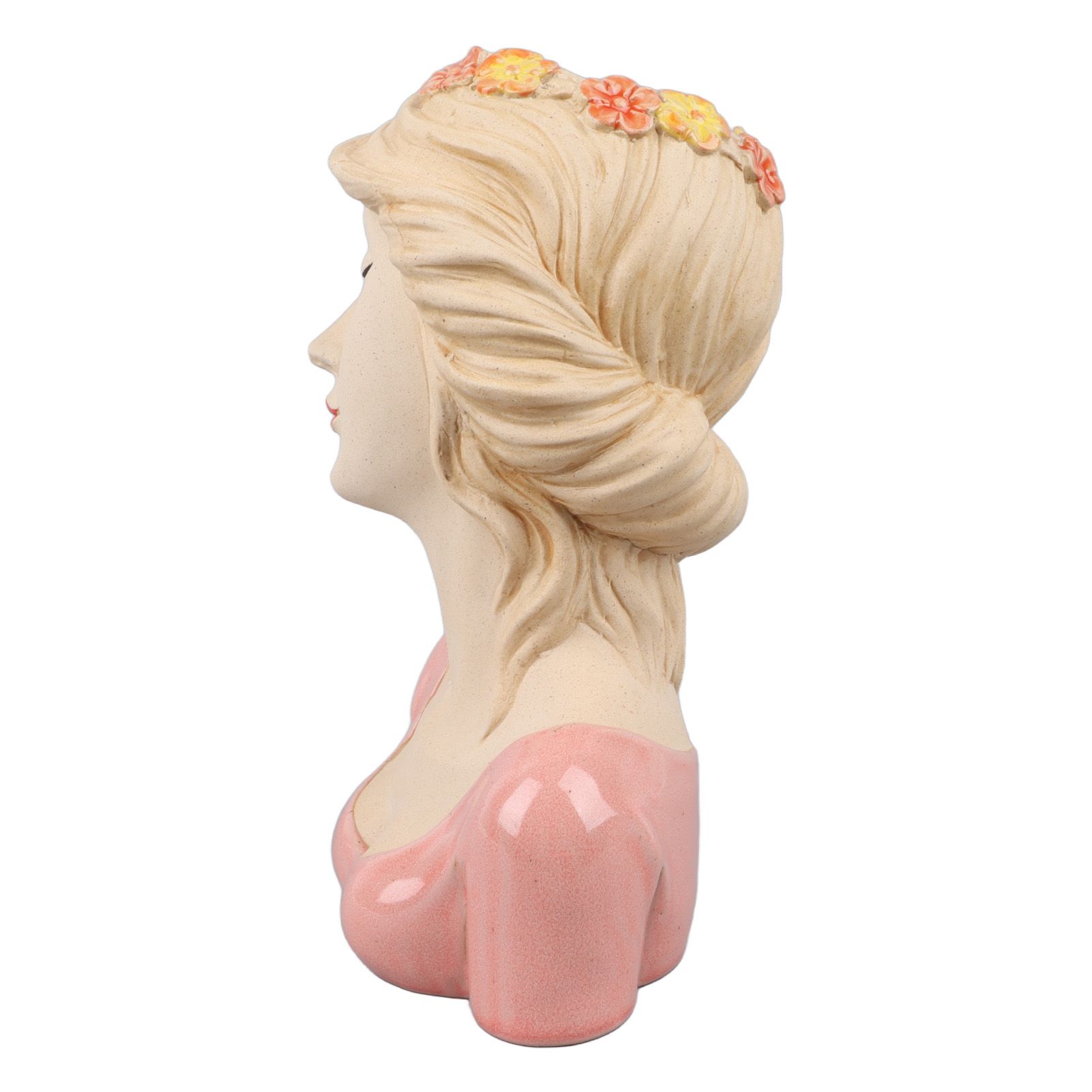 Modern Ceramic Face Vases Decorative Modern Style Shy Girl Flower Lady Head Vase for Unisex Plants Lover Pink - Image 6