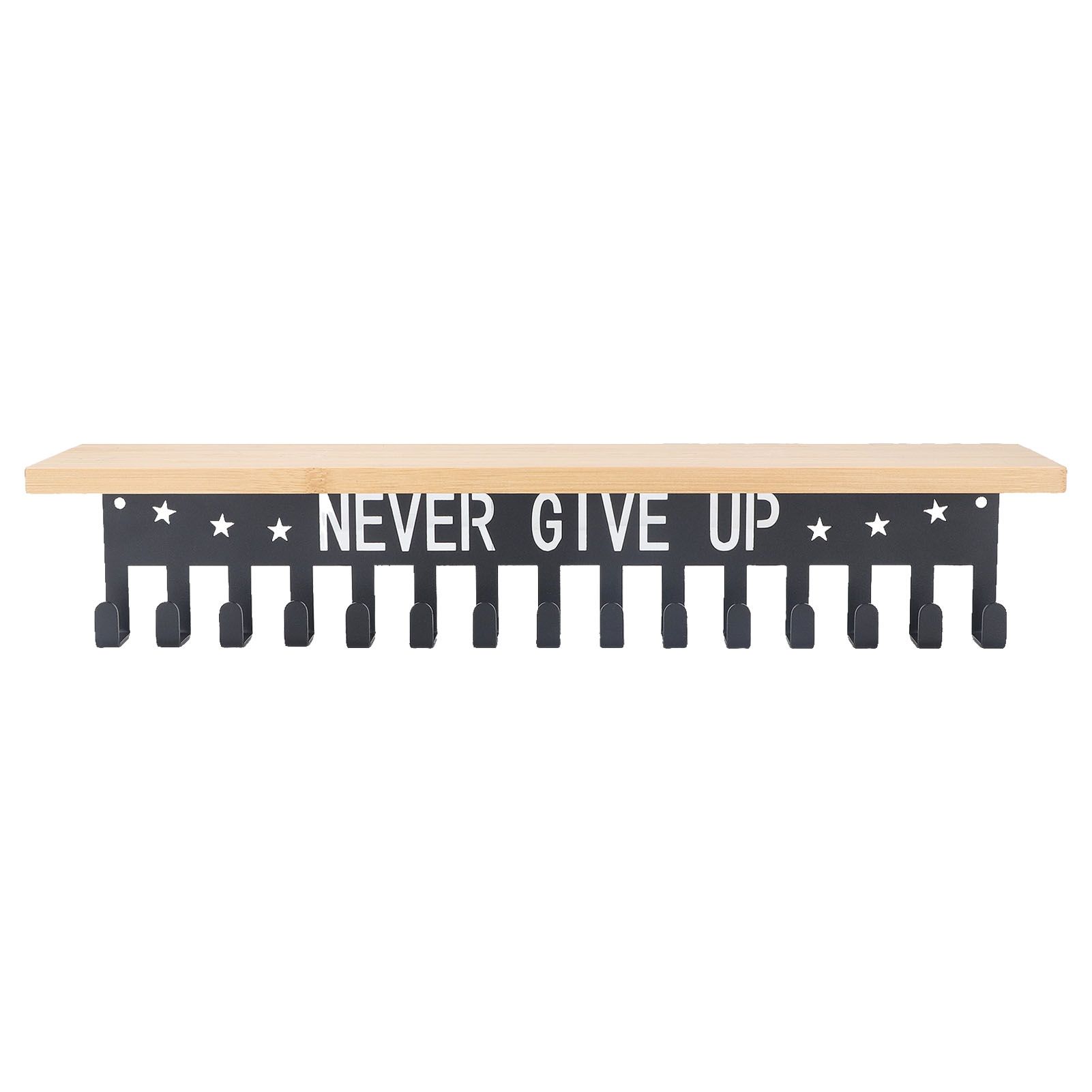 Metal Award Display Trophy Shelf Bamboo Trophy Shelf Metal Wall Mounted Medal Display Hanger - Image 4