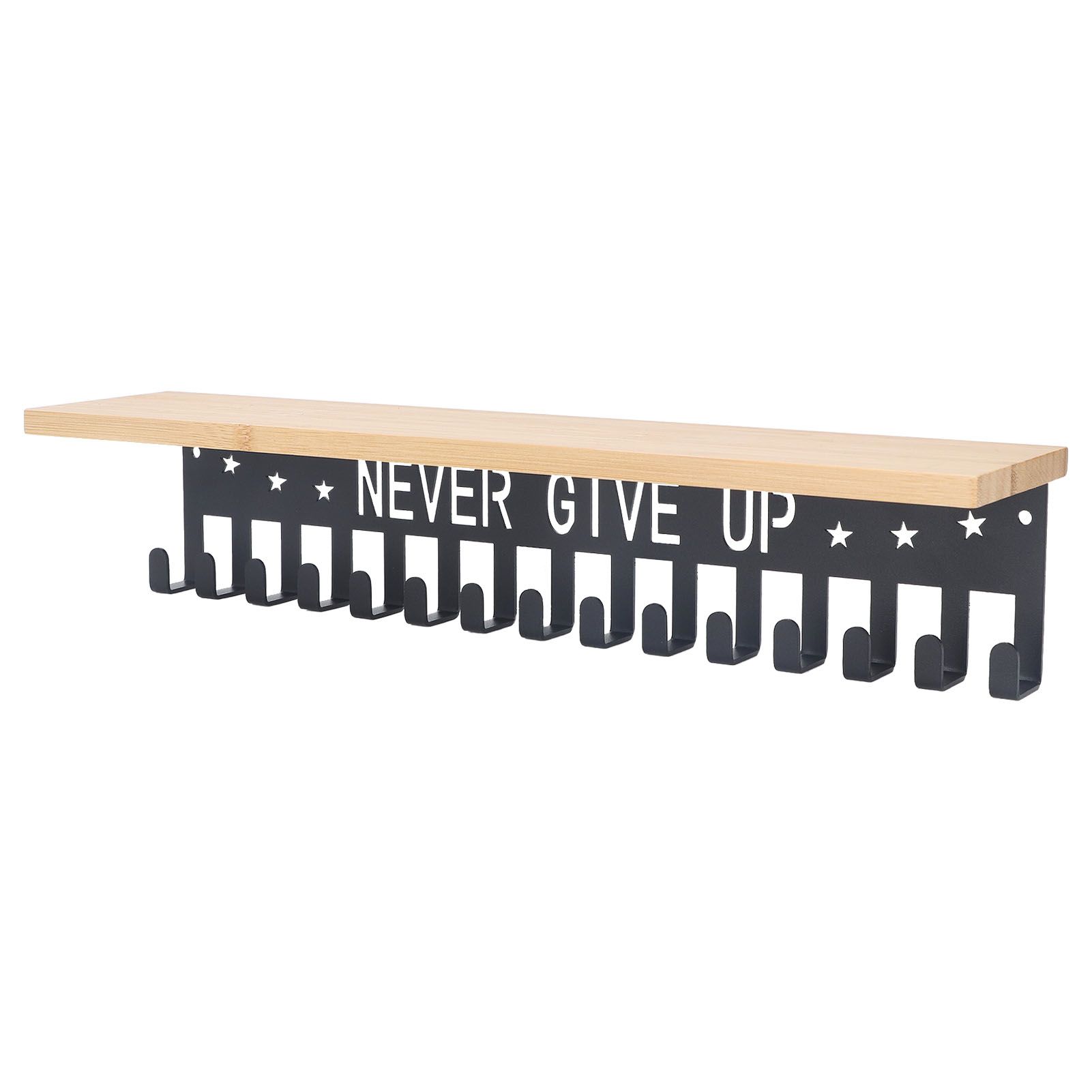 Metal Award Display Trophy Shelf Bamboo Trophy Shelf Metal Wall Mounted Medal Display Hanger - Image 7