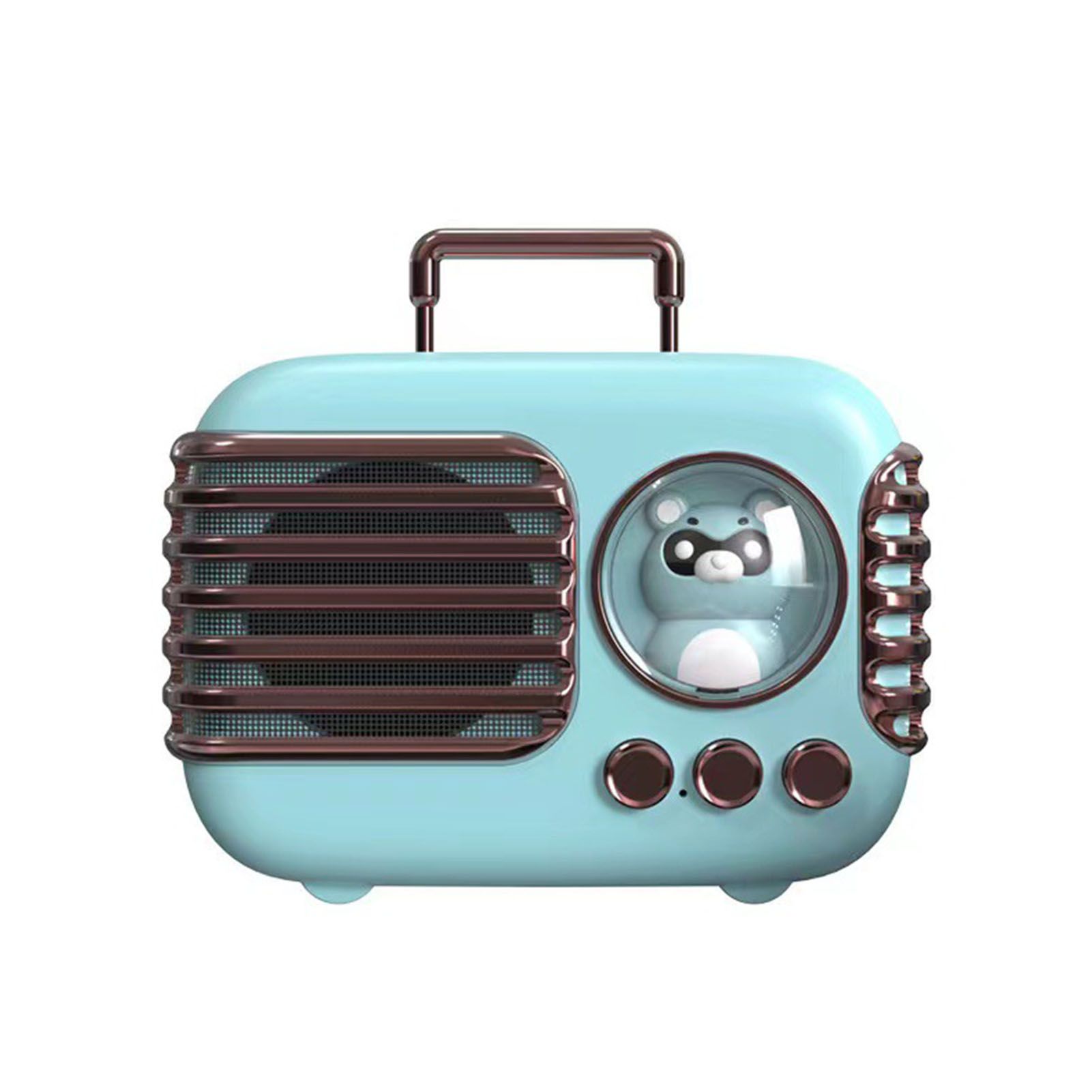 Cute Retro Bluetooth Speaker Mini Luggage Mini Speaker Creative Vintage Lovely Small Speaker Green - Image 1