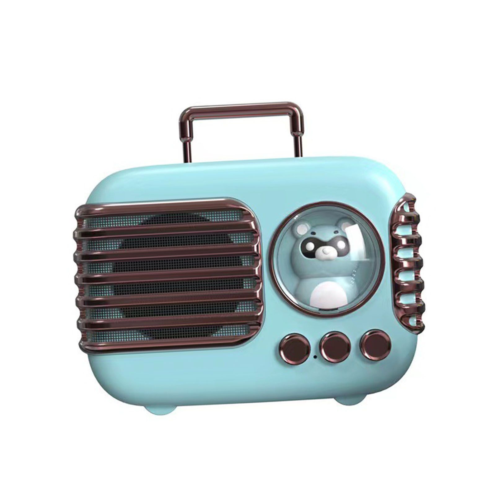 Cute Retro Bluetooth Speaker Mini Luggage Mini Speaker Creative Vintage Lovely Small Speaker Green - Image 2
