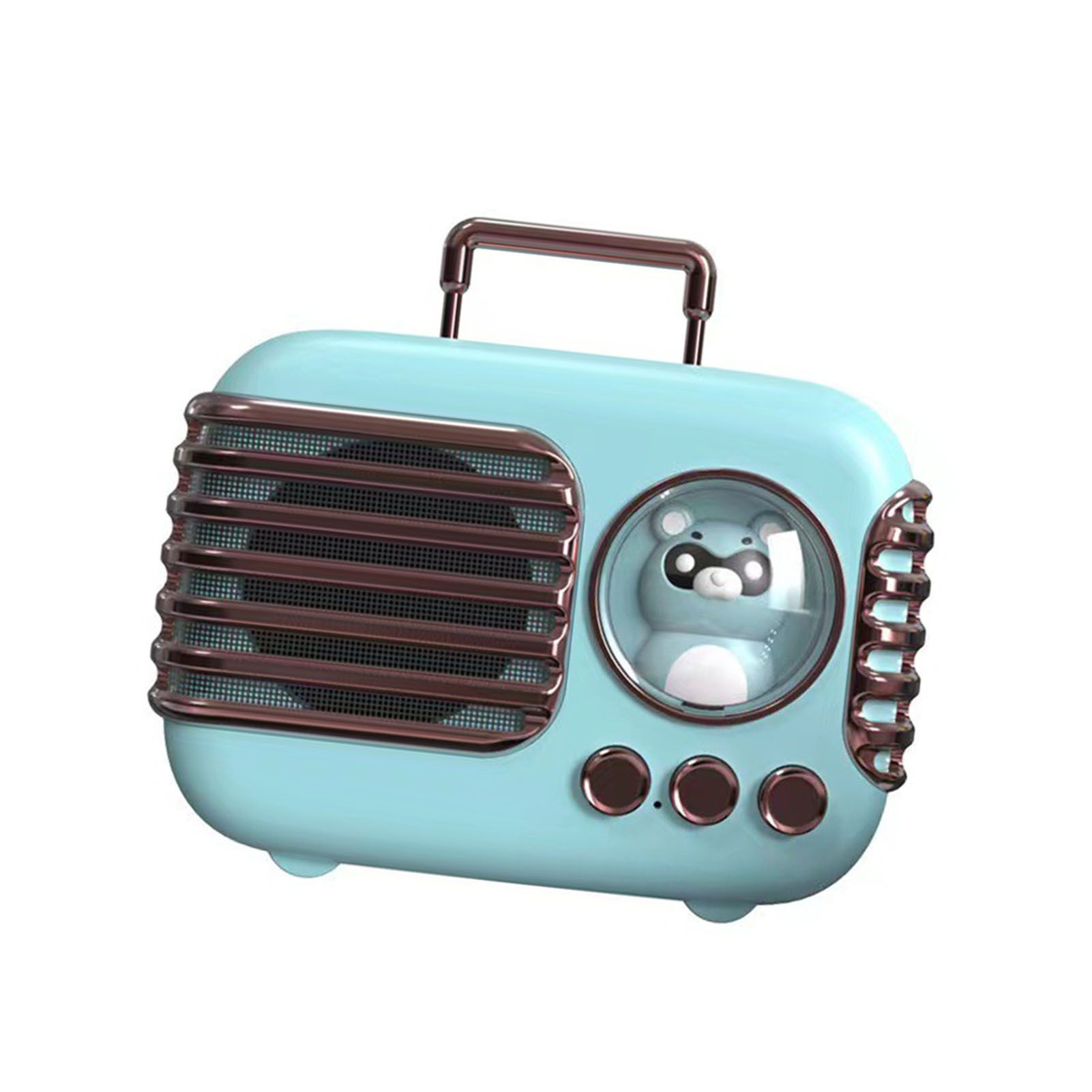 Cute Retro Bluetooth Speaker Mini Luggage Mini Speaker Creative Vintage Lovely Small Speaker Green - Image 3