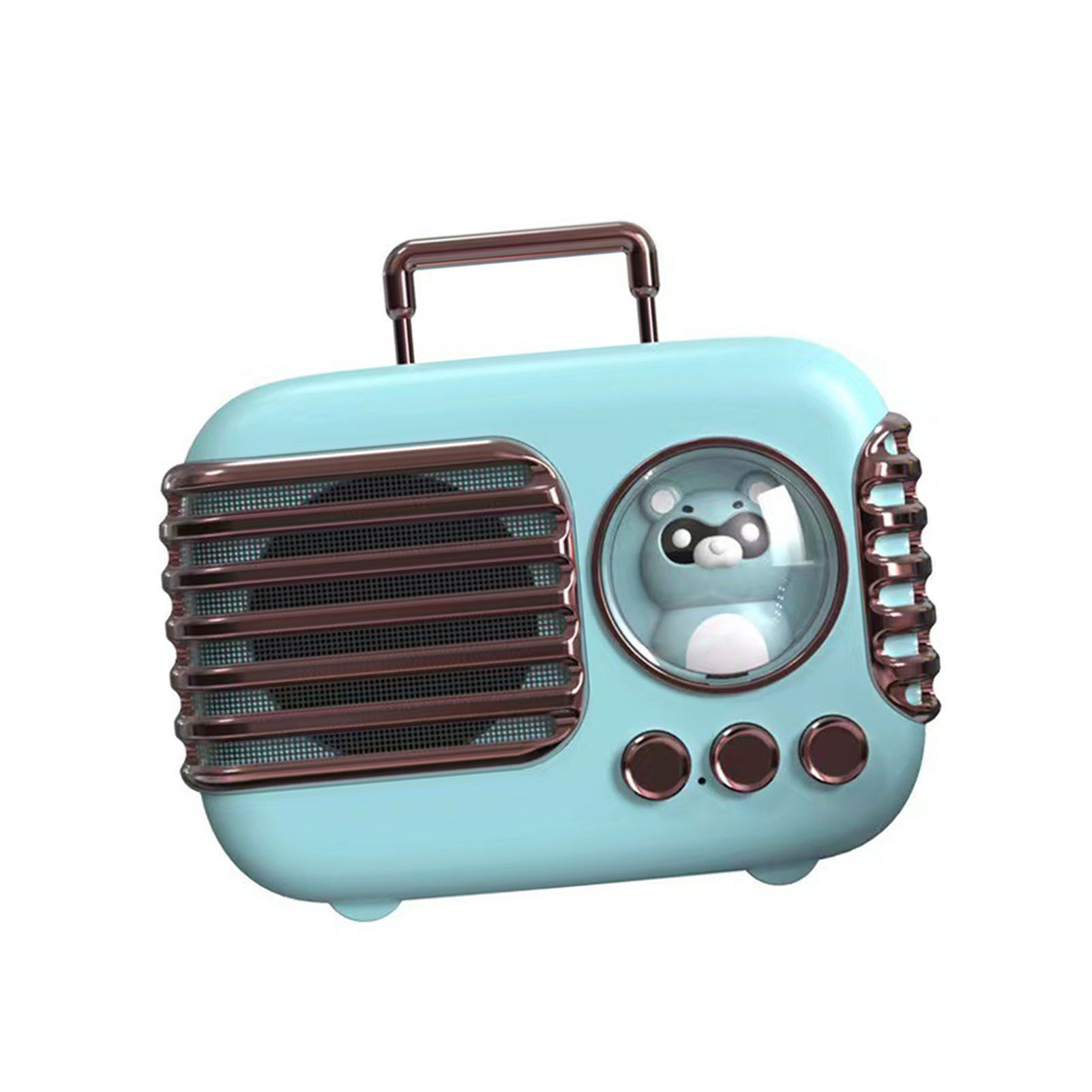 Cute Retro Bluetooth Speaker Mini Luggage Mini Speaker Creative Vintage Lovely Small Speaker Green - Image 4