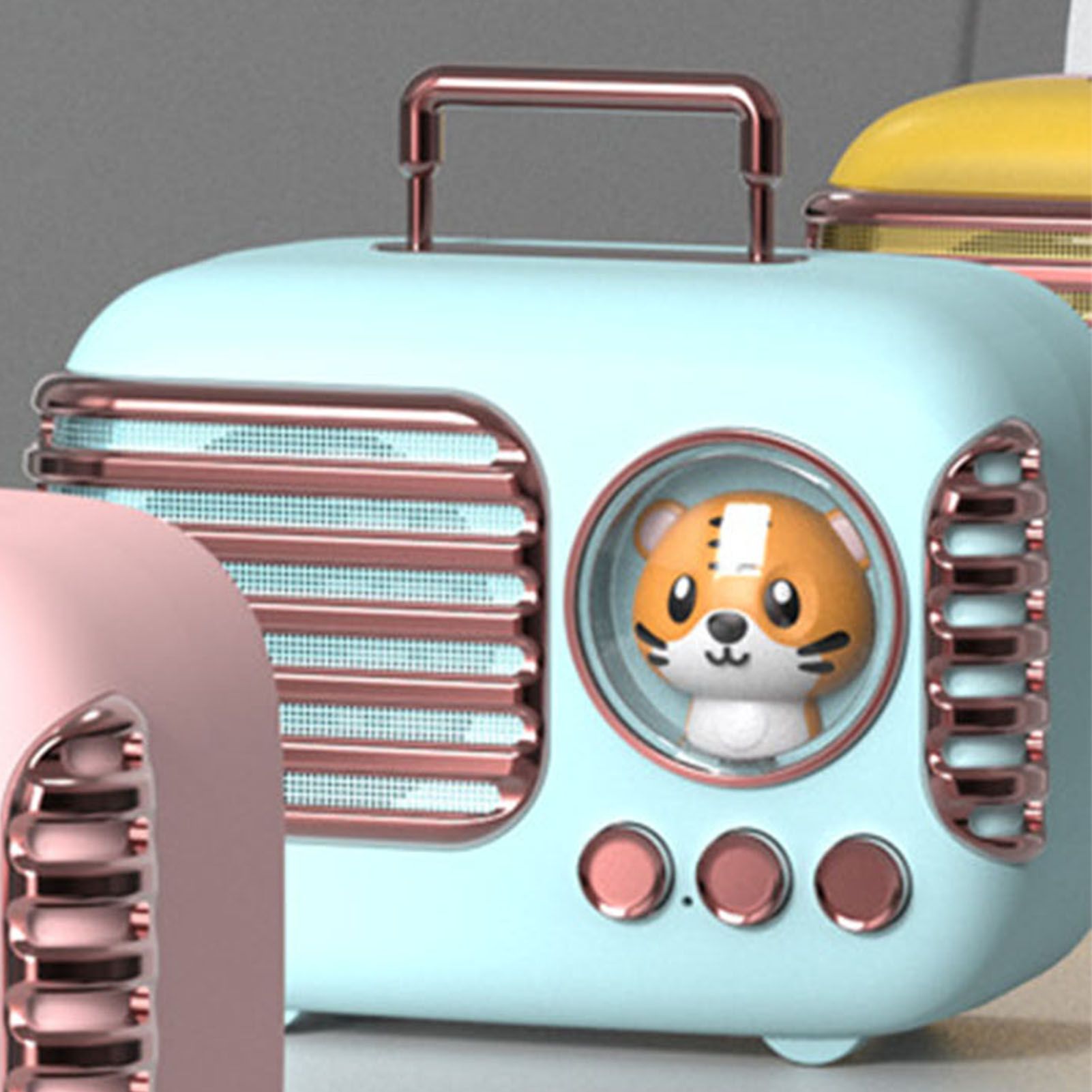 Cute Retro Bluetooth Speaker Mini Luggage Mini Speaker Creative Vintage Lovely Small Speaker Green - Image 8