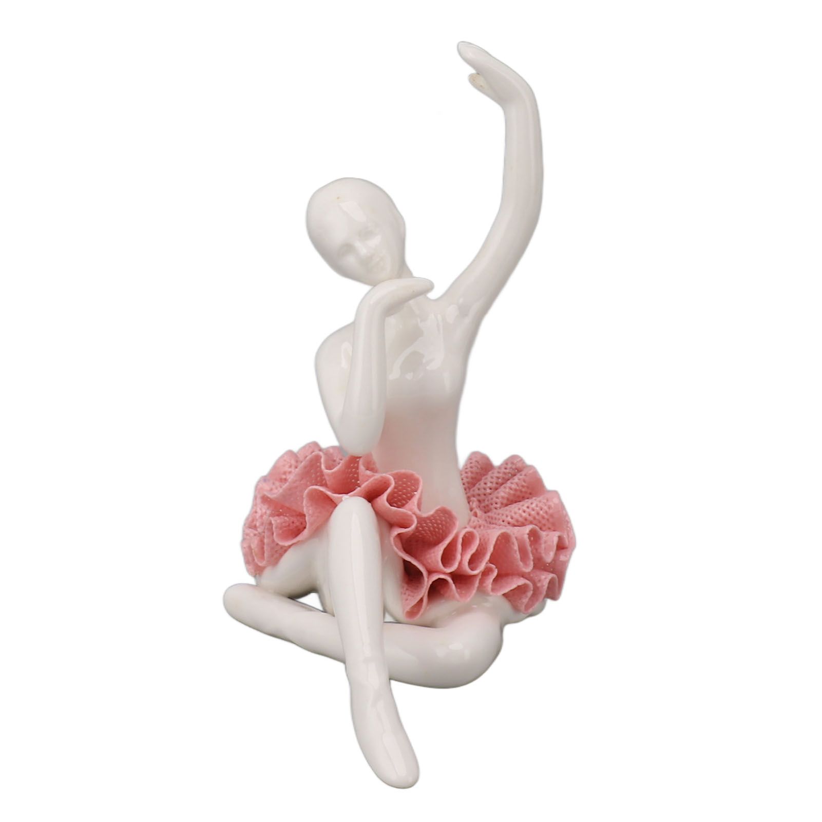 Dancing Ballerina Girl Figurine Ceramic Ballet Girl Figure Ballet Dancer Statue Sculpture Desk Bookshelf Decoration Pink - Image 1