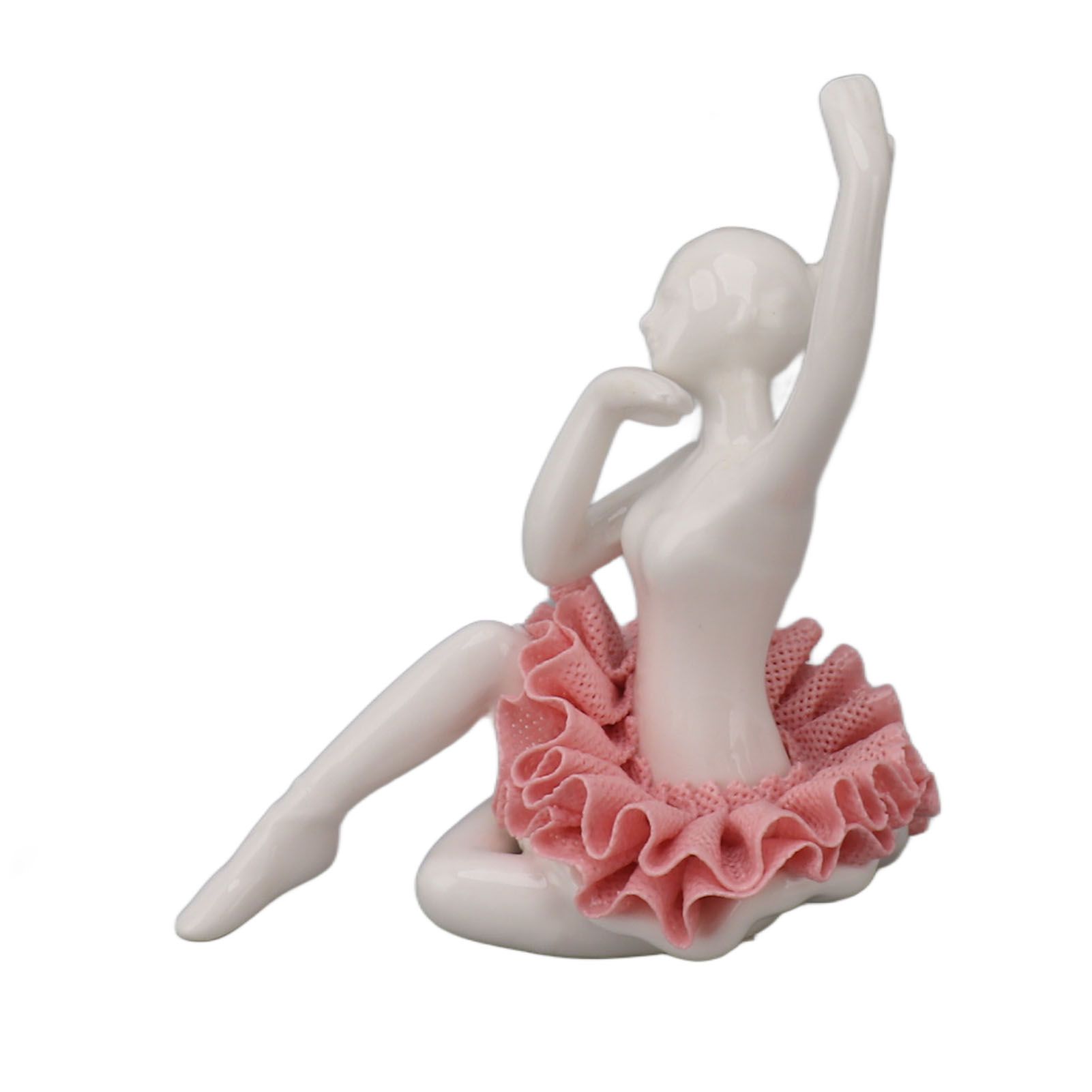 Dancing Ballerina Girl Figurine Ceramic Ballet Girl Figure Ballet Dancer Statue Sculpture Desk Bookshelf Decoration Pink - Image 2