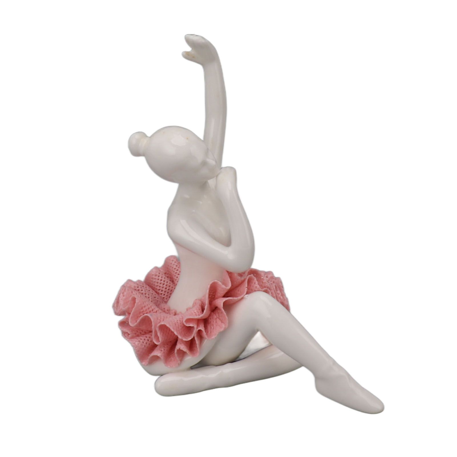 Dancing Ballerina Girl Figurine Ceramic Ballet Girl Figure Ballet Dancer Statue Sculpture Desk Bookshelf Decoration Pink - Image 3