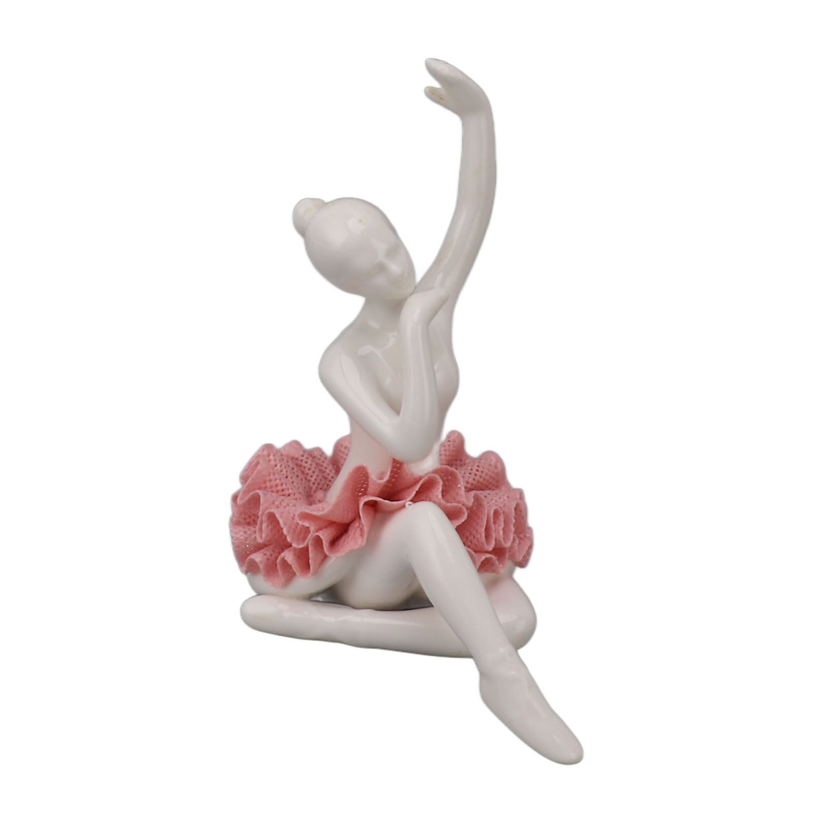 Dancing Ballerina Girl Figurine Ceramic Ballet Girl Figure Ballet Dancer Statue Sculpture Desk Bookshelf Decoration Pink - Image 4