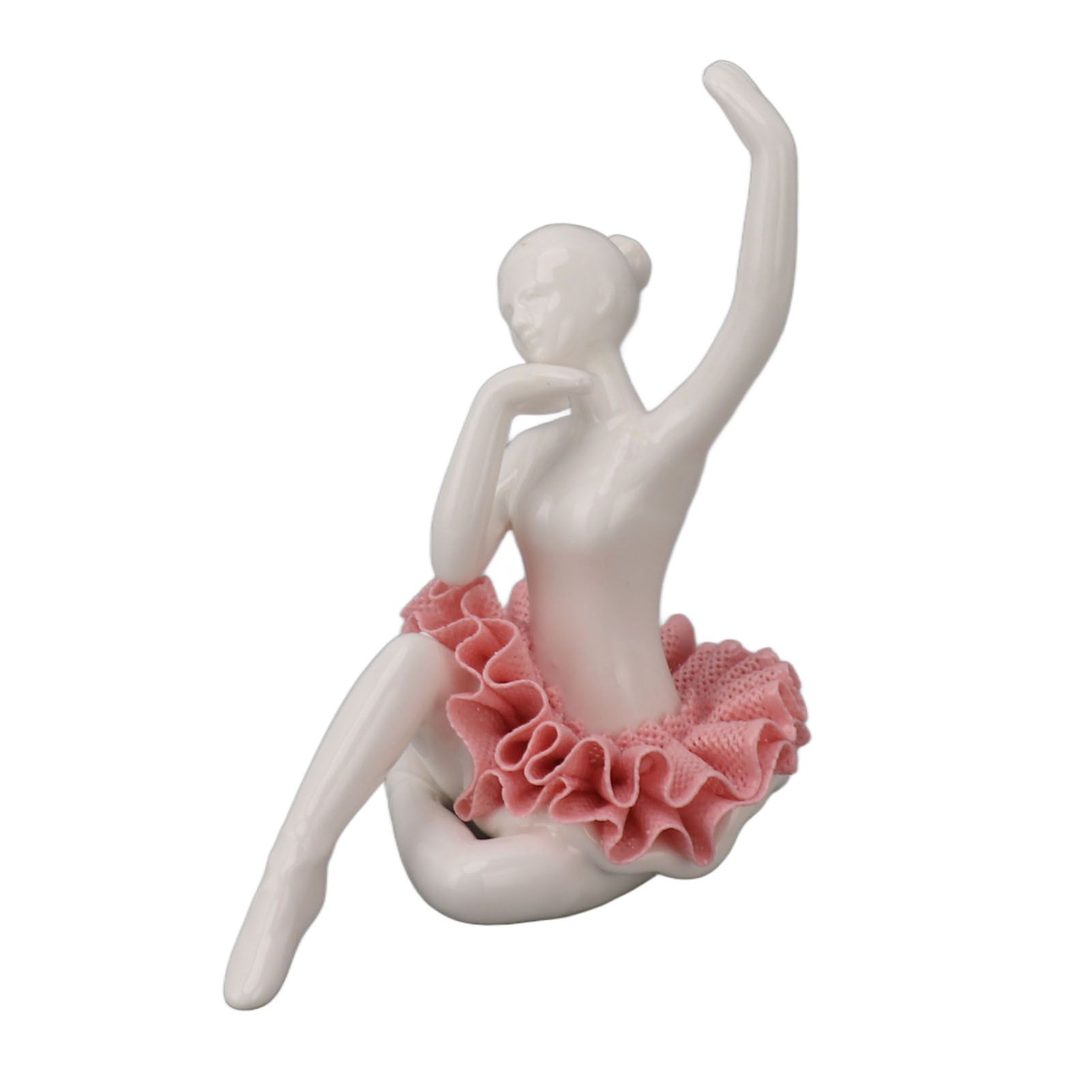 Dancing Ballerina Girl Figurine Ceramic Ballet Girl Figure Ballet Dancer Statue Sculpture Desk Bookshelf Decoration Pink - Image 5