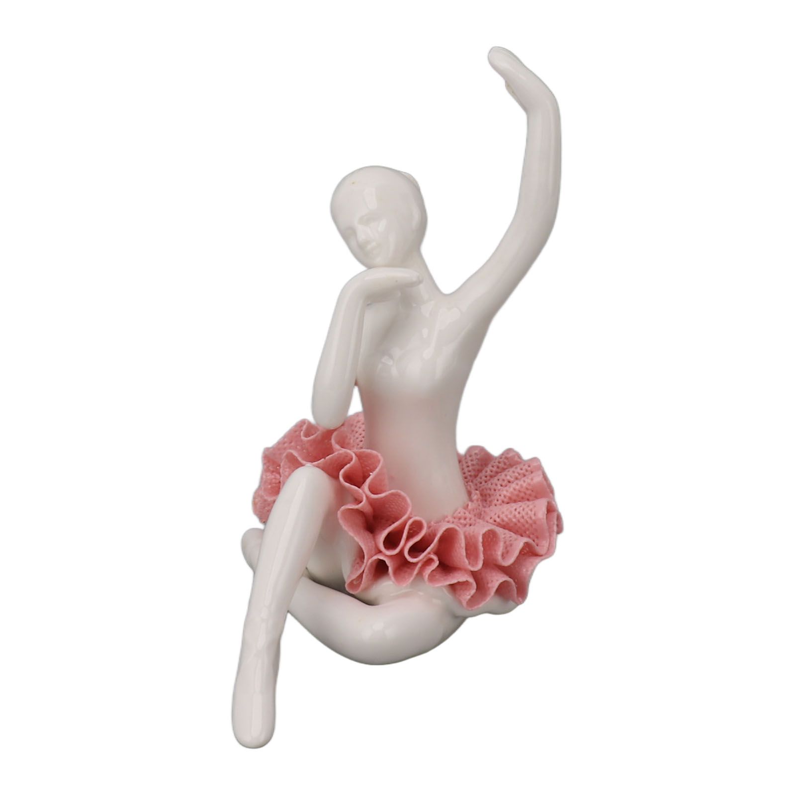 Dancing Ballerina Girl Figurine Ceramic Ballet Girl Figure Ballet Dancer Statue Sculpture Desk Bookshelf Decoration Pink - Image 6