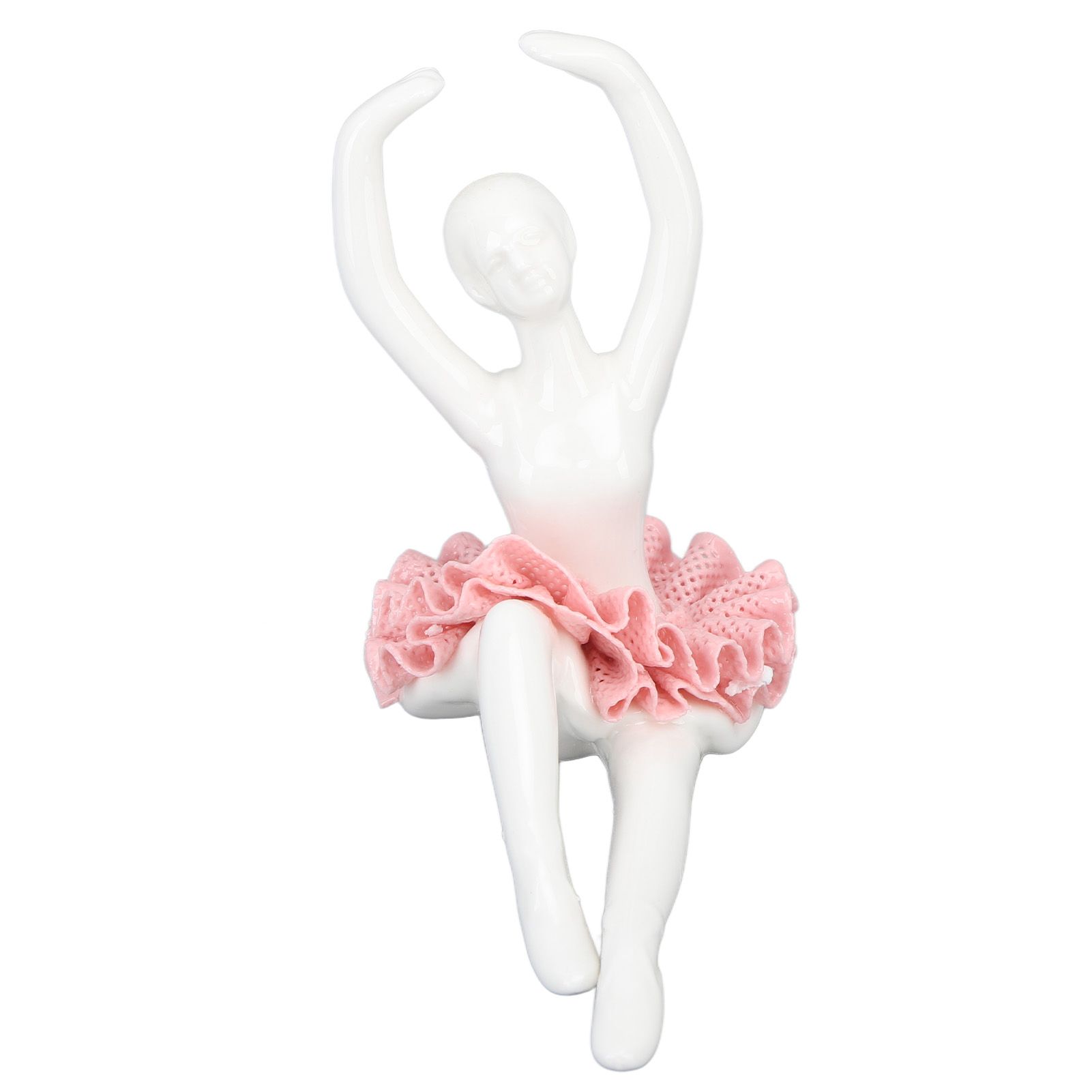 Ballet Dancer Statue Pink Ballerina Figure Ceramic Figure Decor for Table Shelf Bedroom Living Room - Image 1