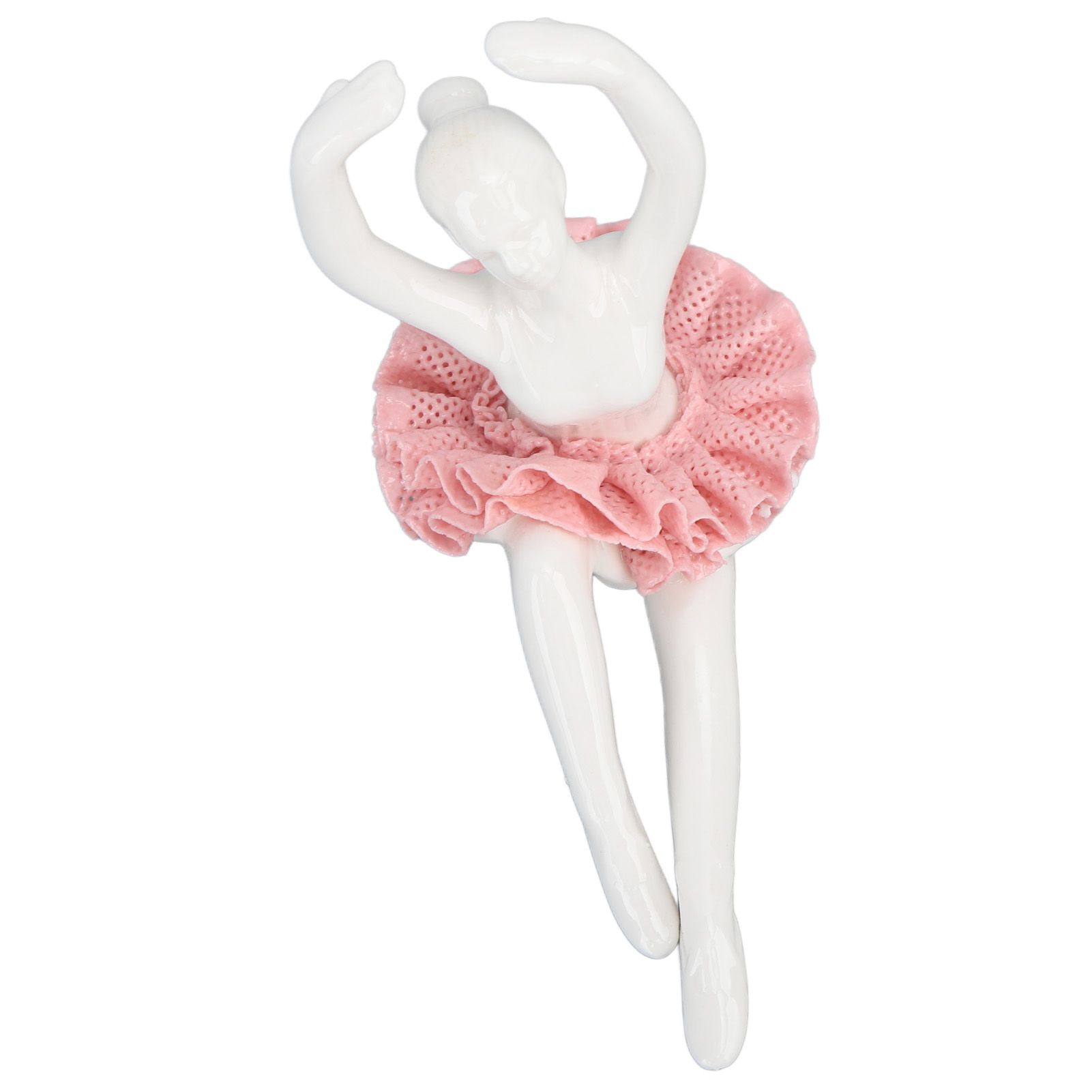 Ballet Dancer Statue Pink Ballerina Figure Ceramic Figure Decor for Table Shelf Bedroom Living Room - Image 4
