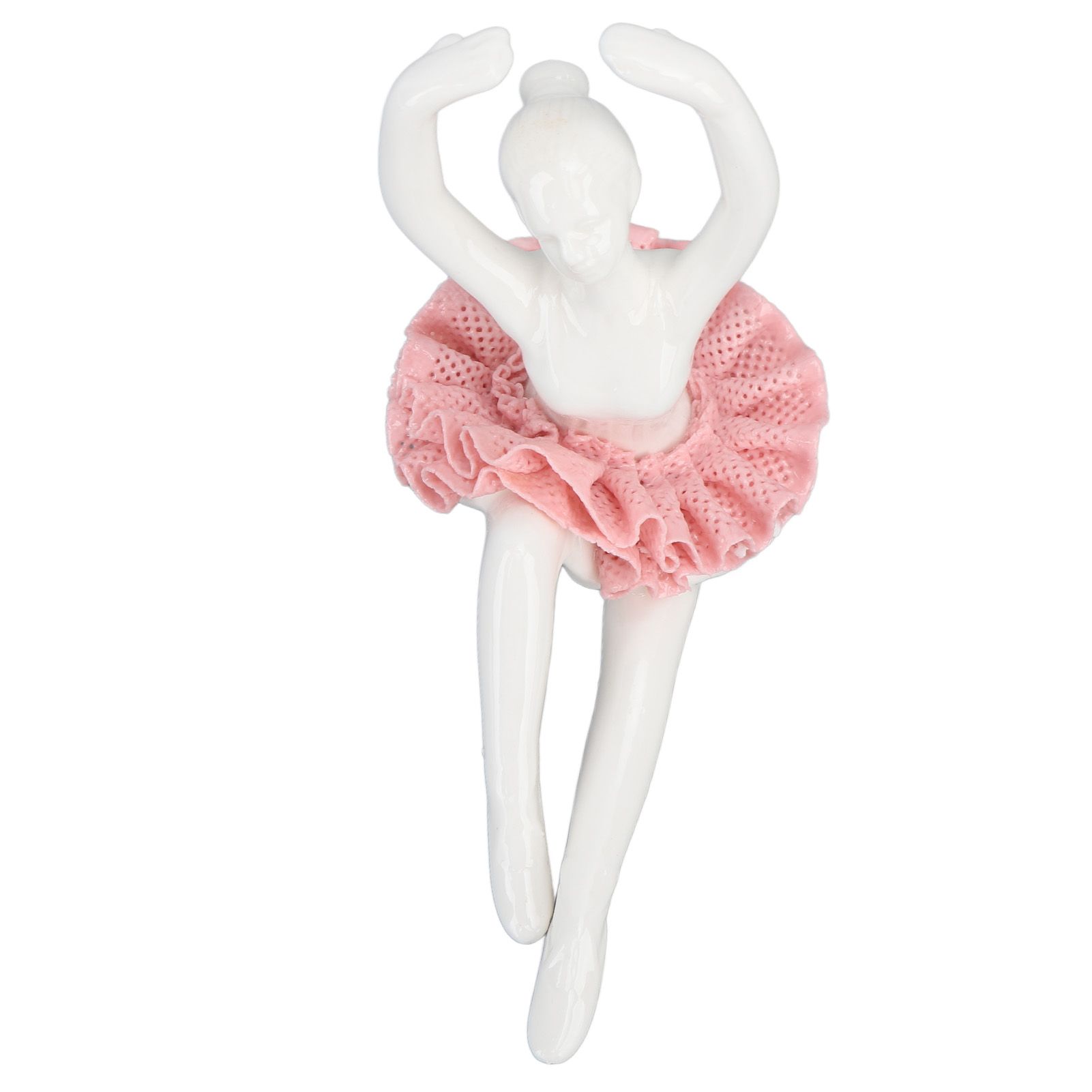 Ballet Dancer Statue Pink Ballerina Figure Ceramic Figure Decor for Table Shelf Bedroom Living Room - Image 5