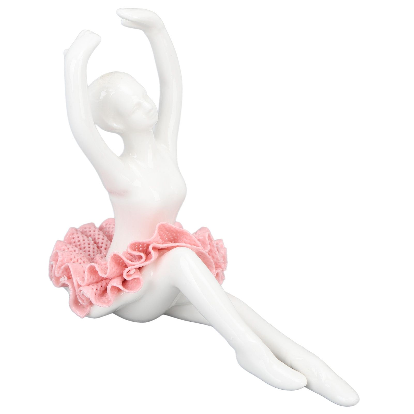 Ballet Dancer Statue Pink Ballerina Figure Ceramic Figure Decor for Table Shelf Bedroom Living Room - Image 6