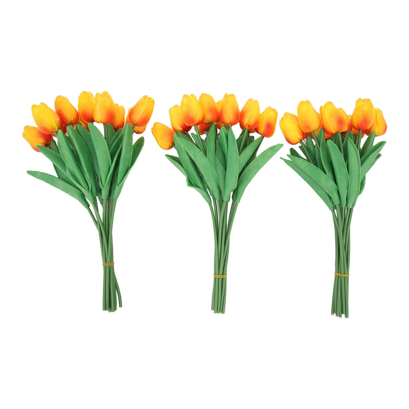 30pcs Artificial Tulips Flowers Innovative Simulation Hand Crafted PU Fake Tulips for Home Wedding Party Decor Sunset Red - Image 1