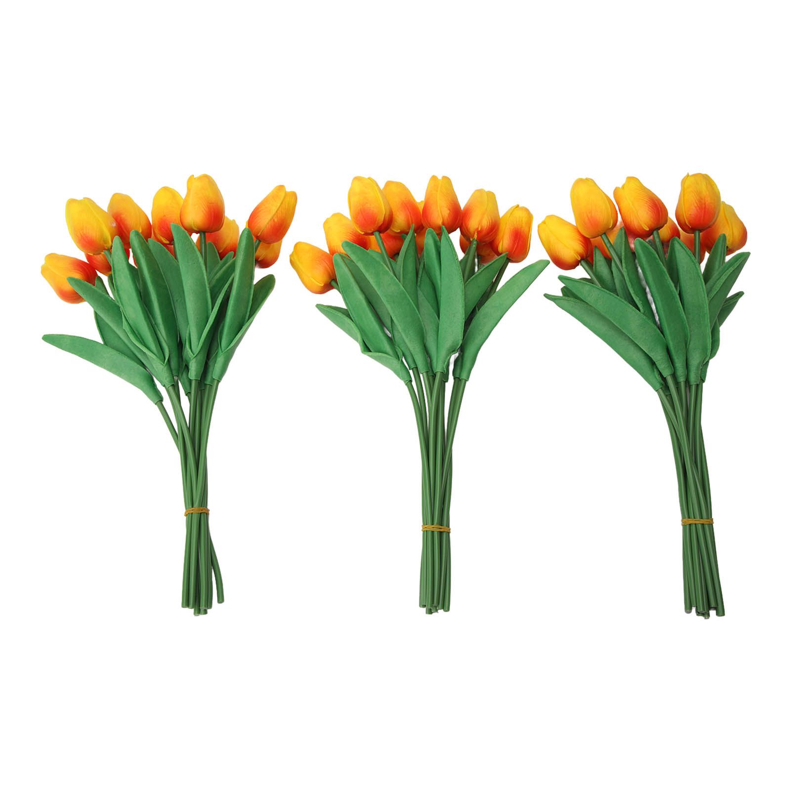 30pcs Artificial Tulips Flowers Innovative Simulation Hand Crafted PU Fake Tulips for Home Wedding Party Decor Sunset Red - Image 4
