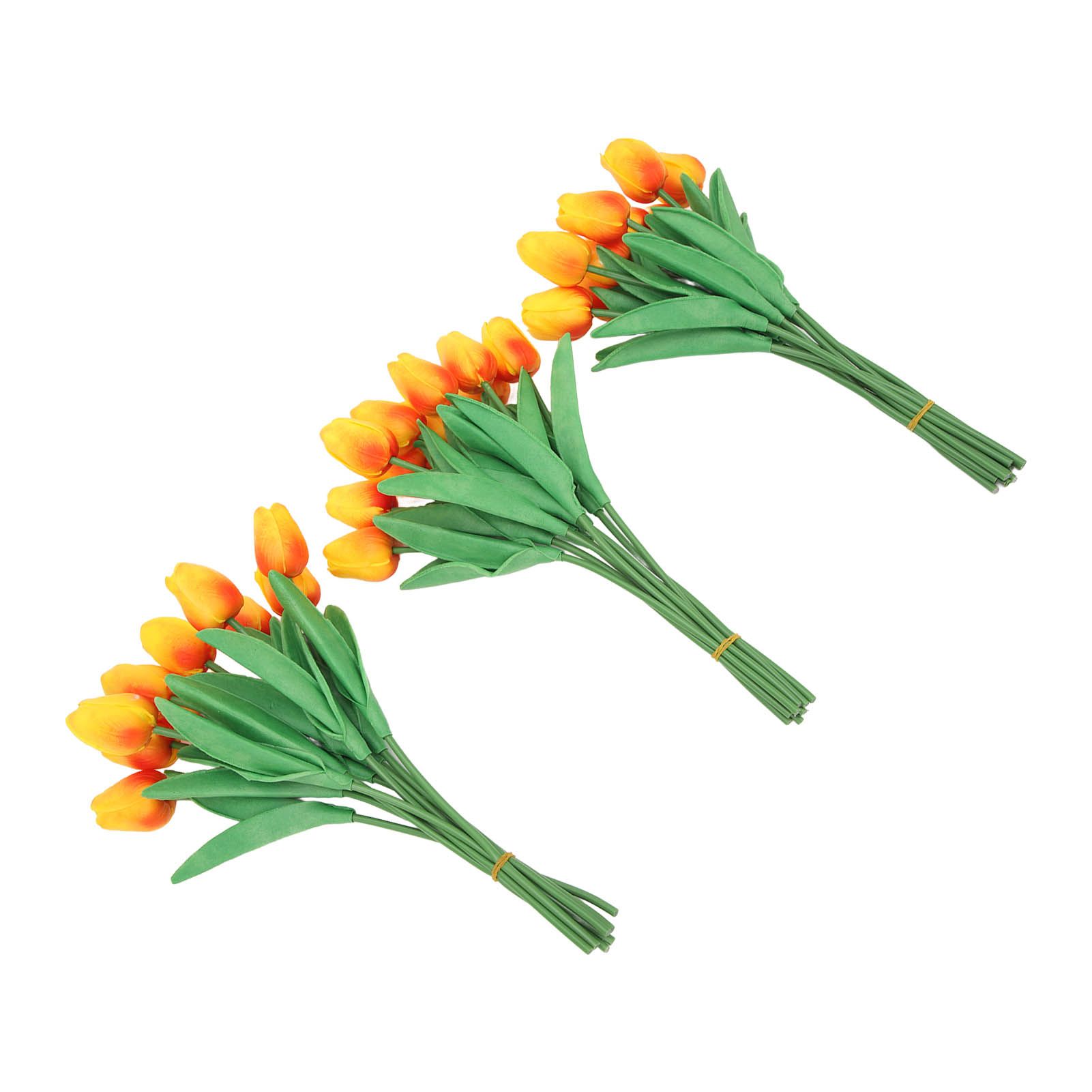 30pcs Artificial Tulips Flowers Innovative Simulation Hand Crafted PU Fake Tulips for Home Wedding Party Decor Sunset Red - Image 5
