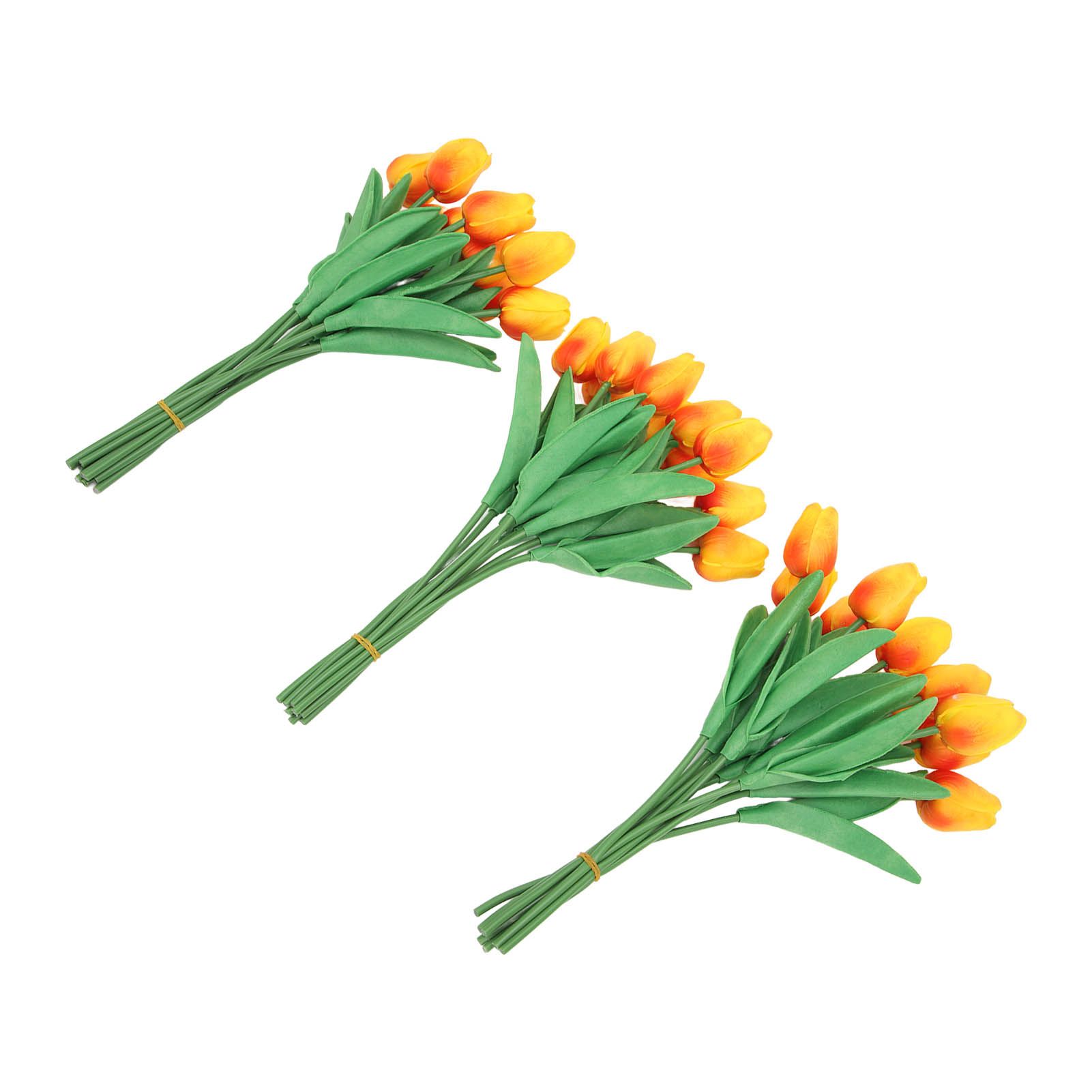 30pcs Artificial Tulips Flowers Innovative Simulation Hand Crafted PU Fake Tulips for Home Wedding Party Decor Sunset Red - Image 6