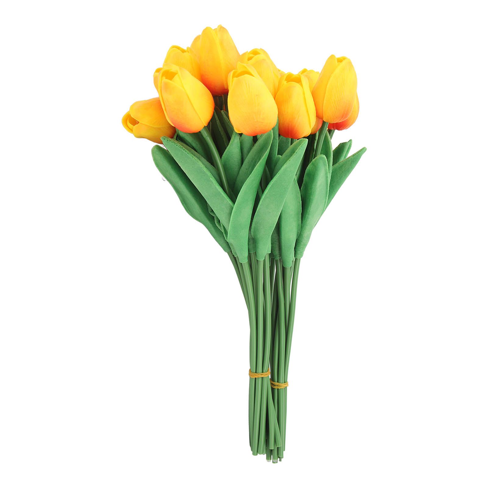 30pcs Artificial Tulips Flowers Innovative Simulation Hand Crafted PU Fake Tulips for Home Wedding Party Decor Sunset Red - Image 7