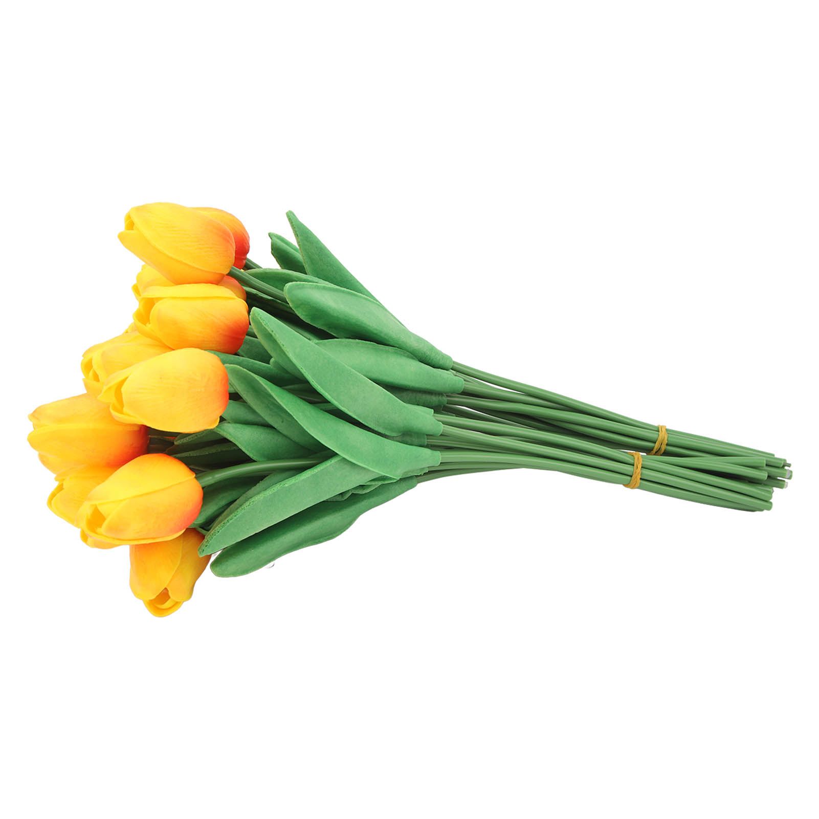 30pcs Artificial Tulips Flowers Innovative Simulation Hand Crafted PU Fake Tulips for Home Wedding Party Decor Sunset Red - Image 8