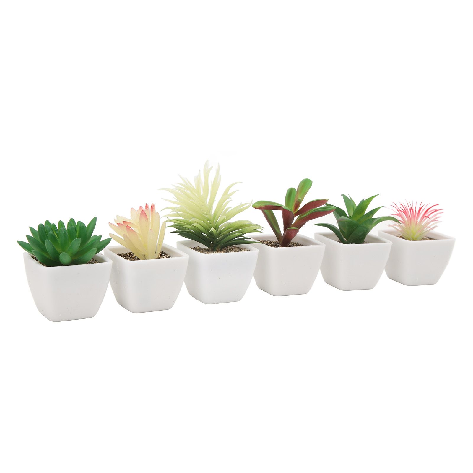 6PCS Potted Artificial Succulents Artificial Plants in Pots Plastic Fake Home Plant Decor for Living Room Office - Image 5